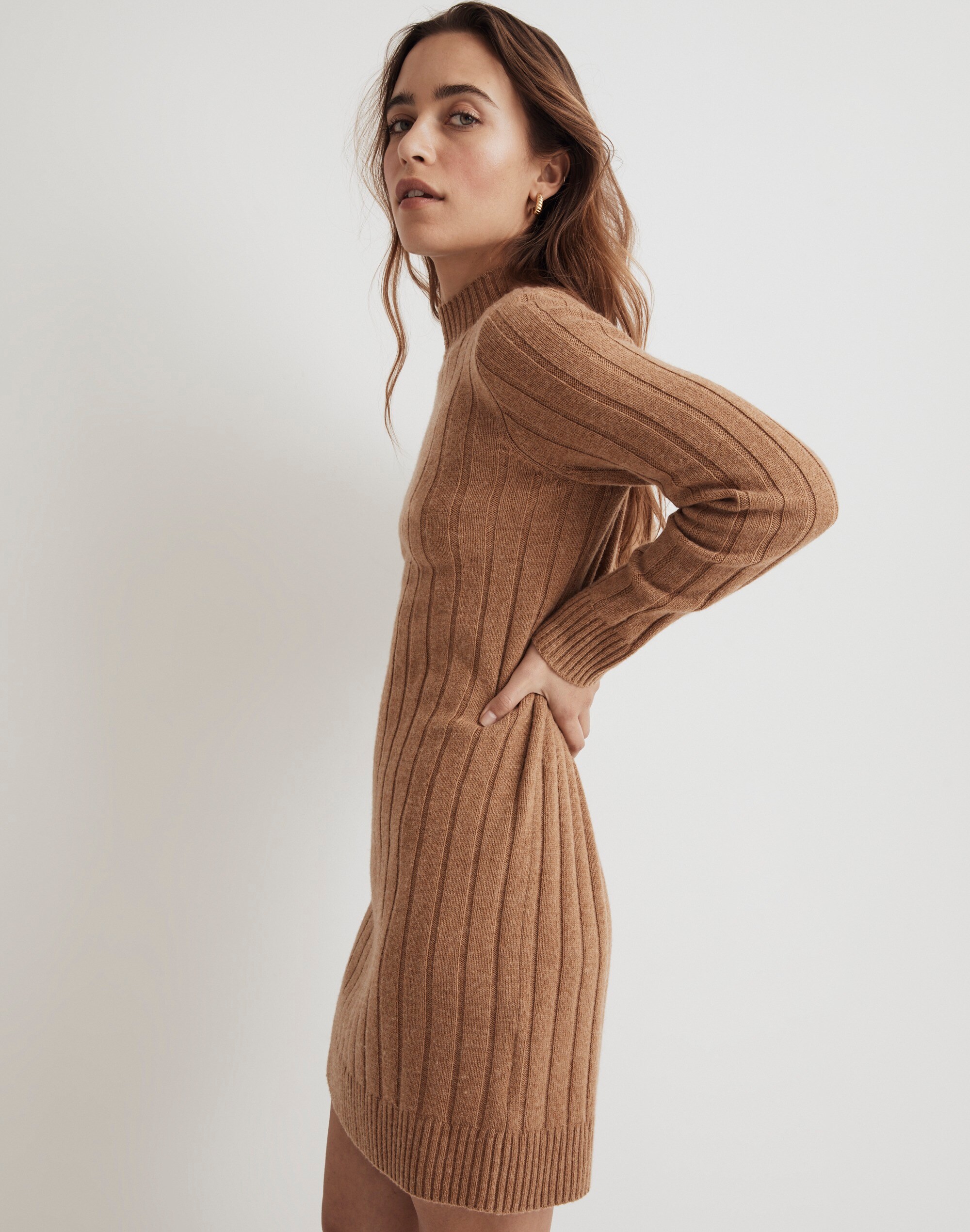 Ribbed Mini Sweater Dress