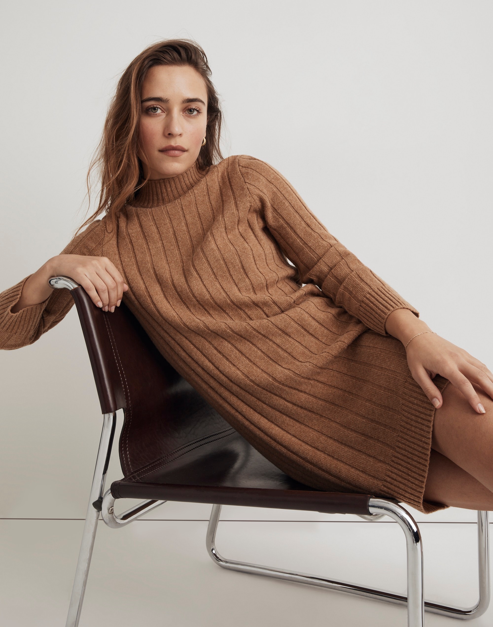 Ribbed Mini Sweater Dress
