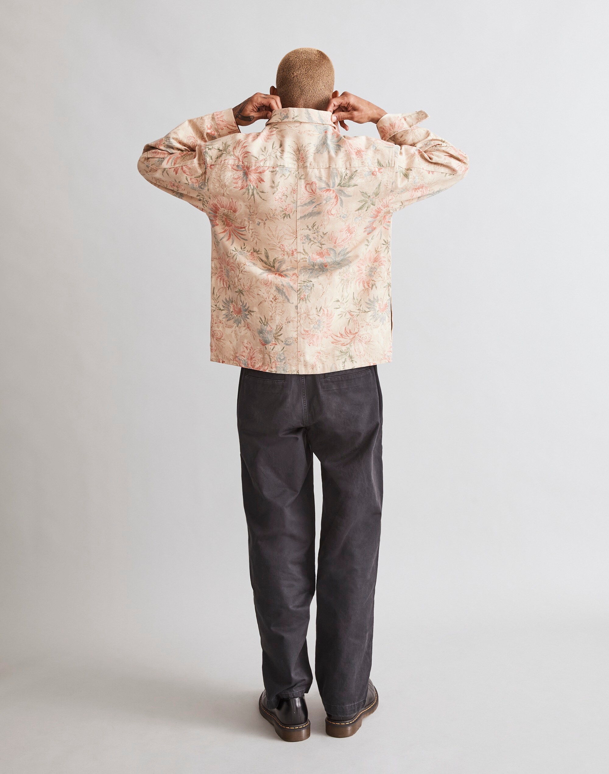Canvas Boxy Shirt-Jacket in Floral