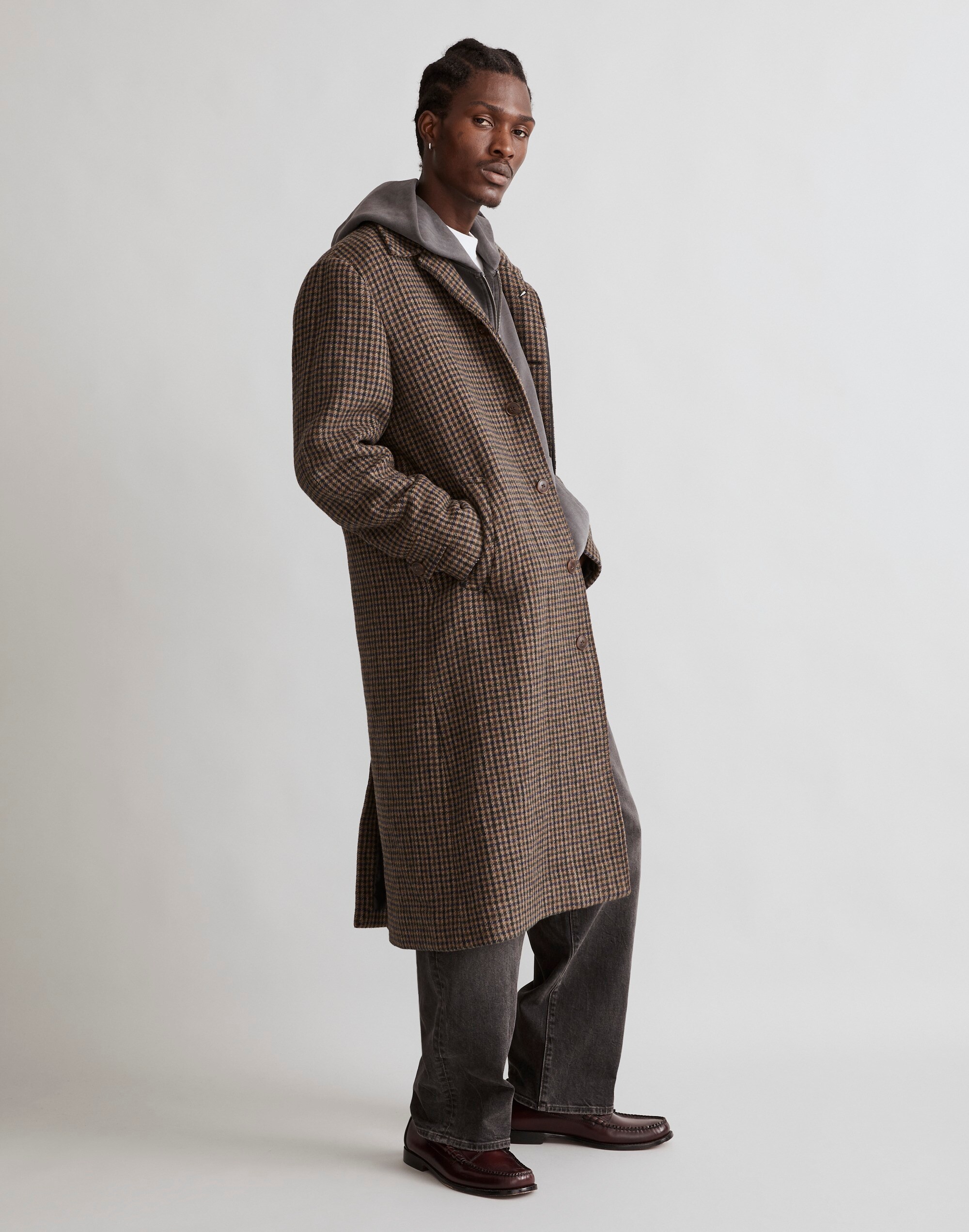 Houndstooth Topcoat in Italian Fabric