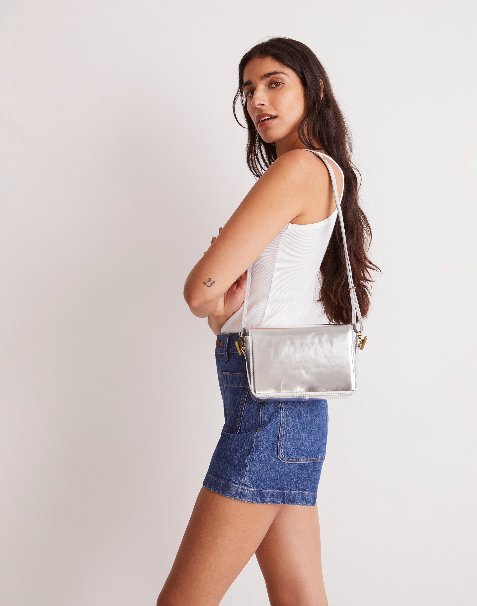 The Toggle Flap Crossbody Bag in Specchio Leather