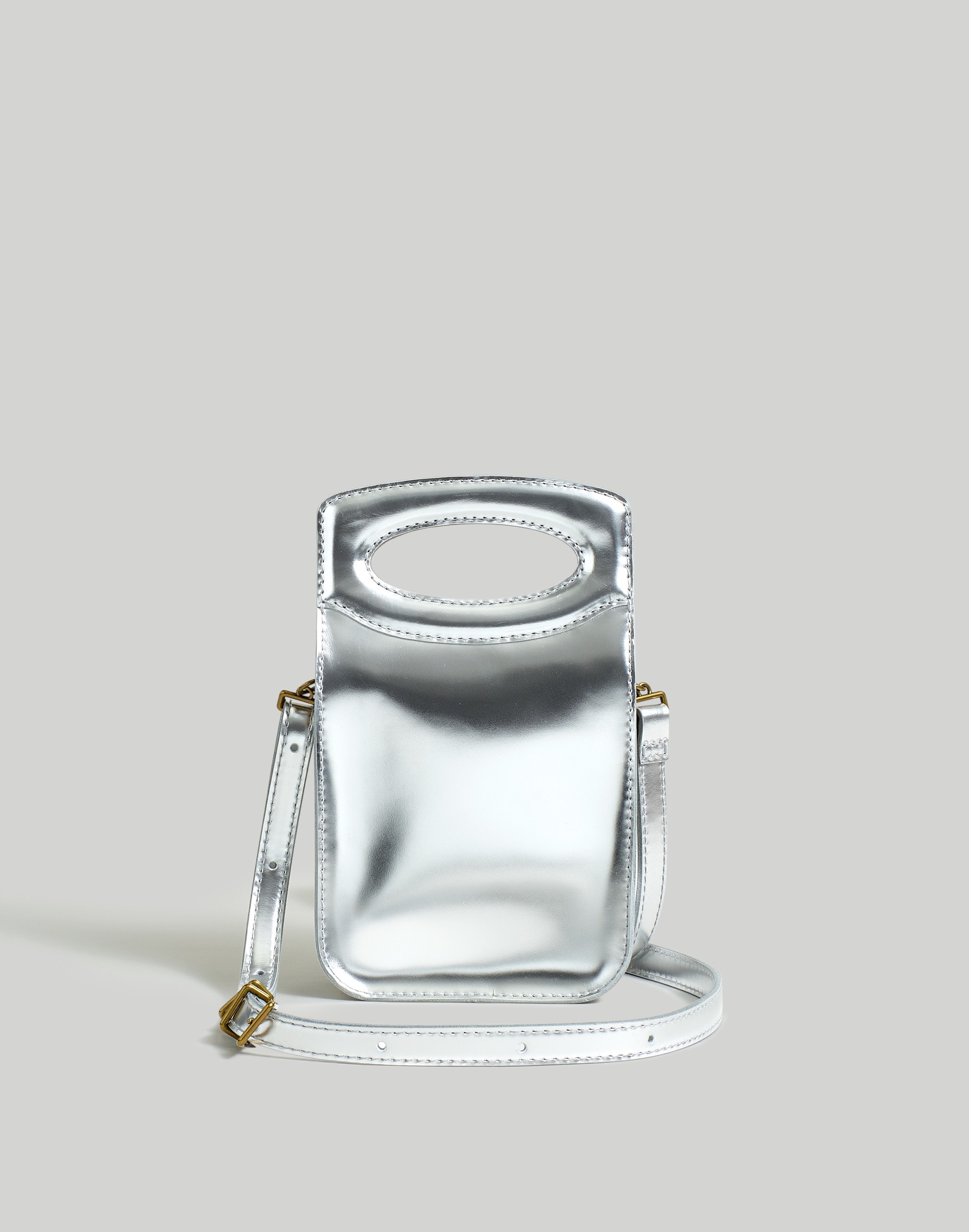 The  Toggle Phone Bag in Specchio Leather