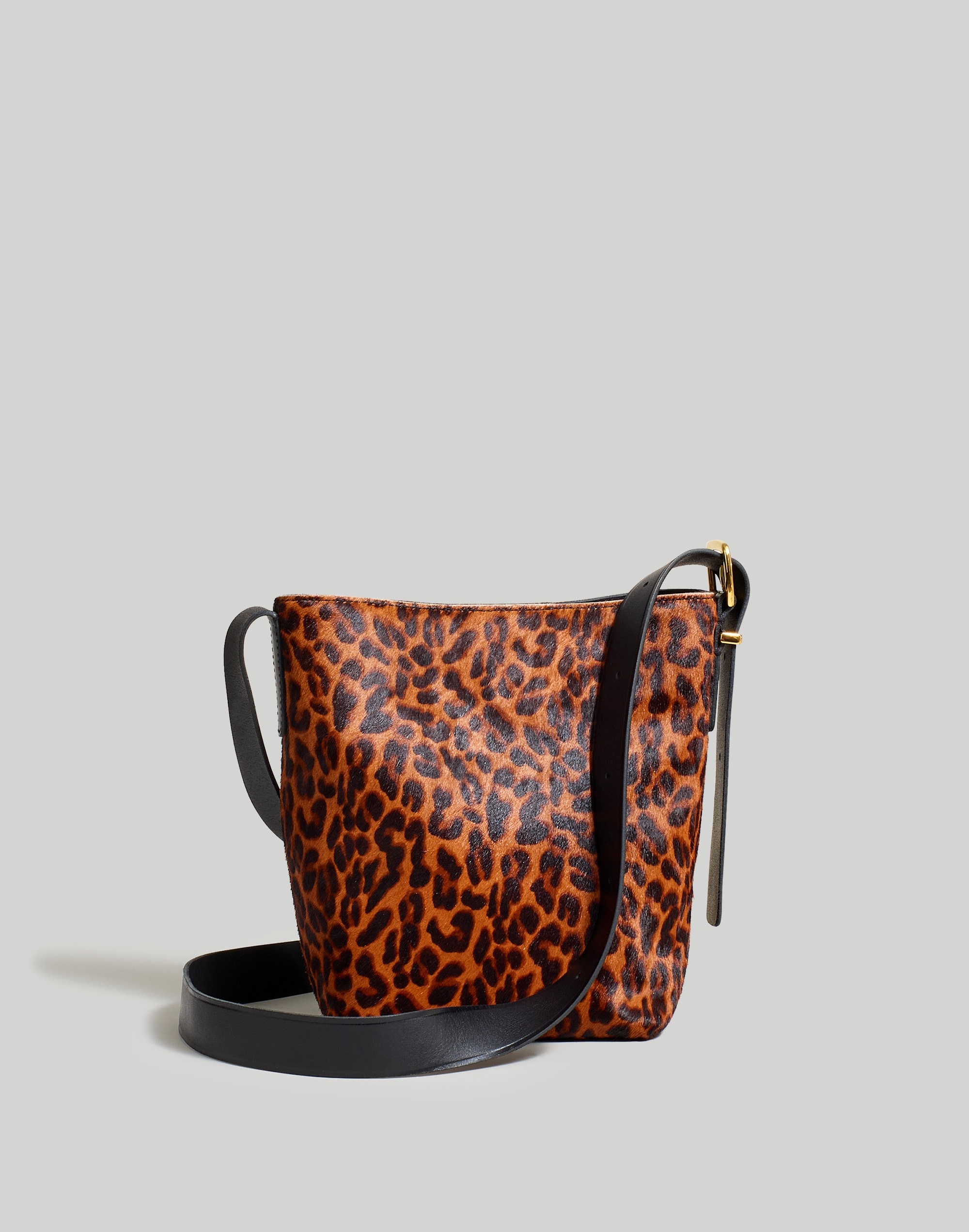 the essential mini bucket tote in calf hair