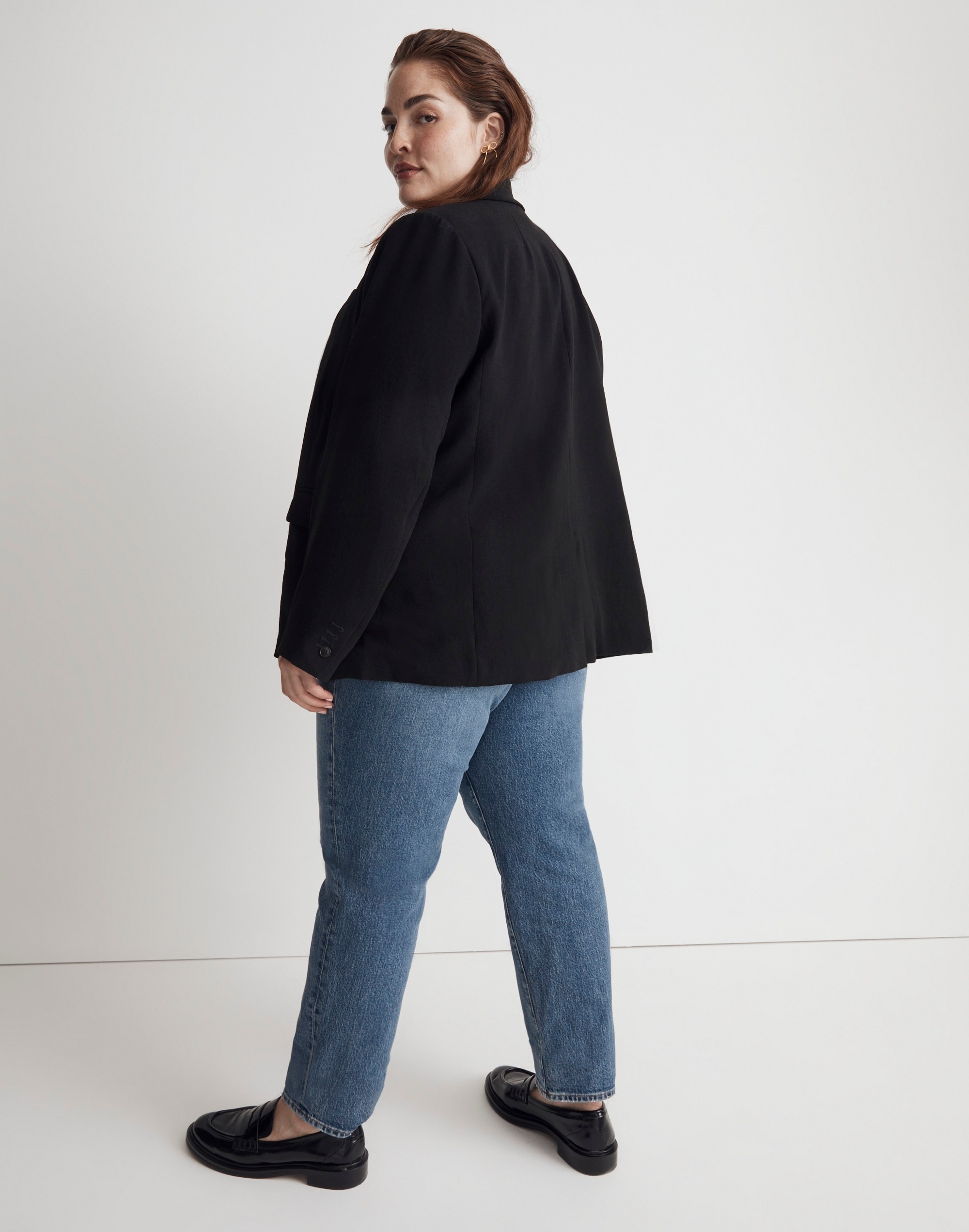 The Plus Rosedale Blazer in Crepe