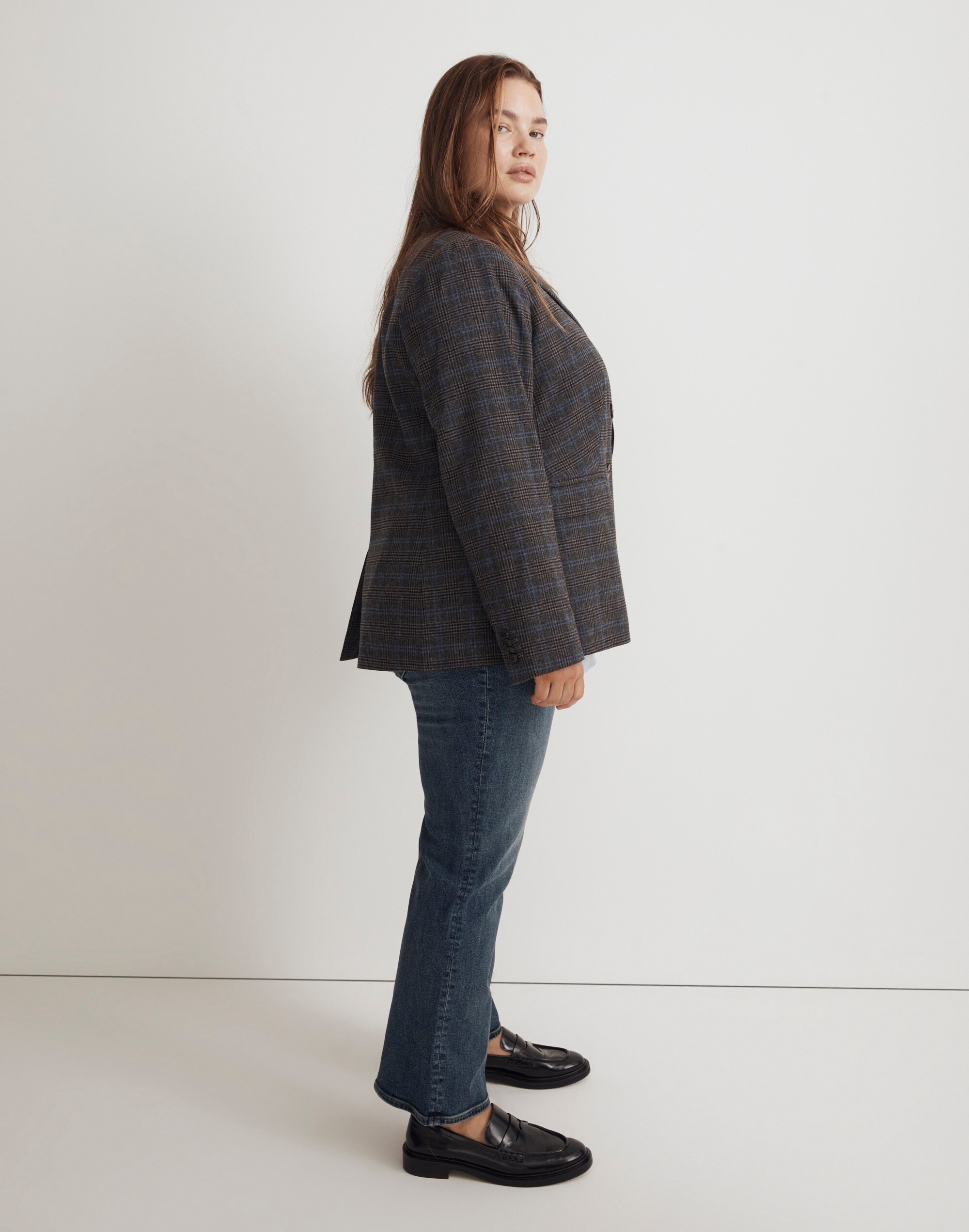 The Plus Rosedale Blazer in Plaid Alternate Image 1