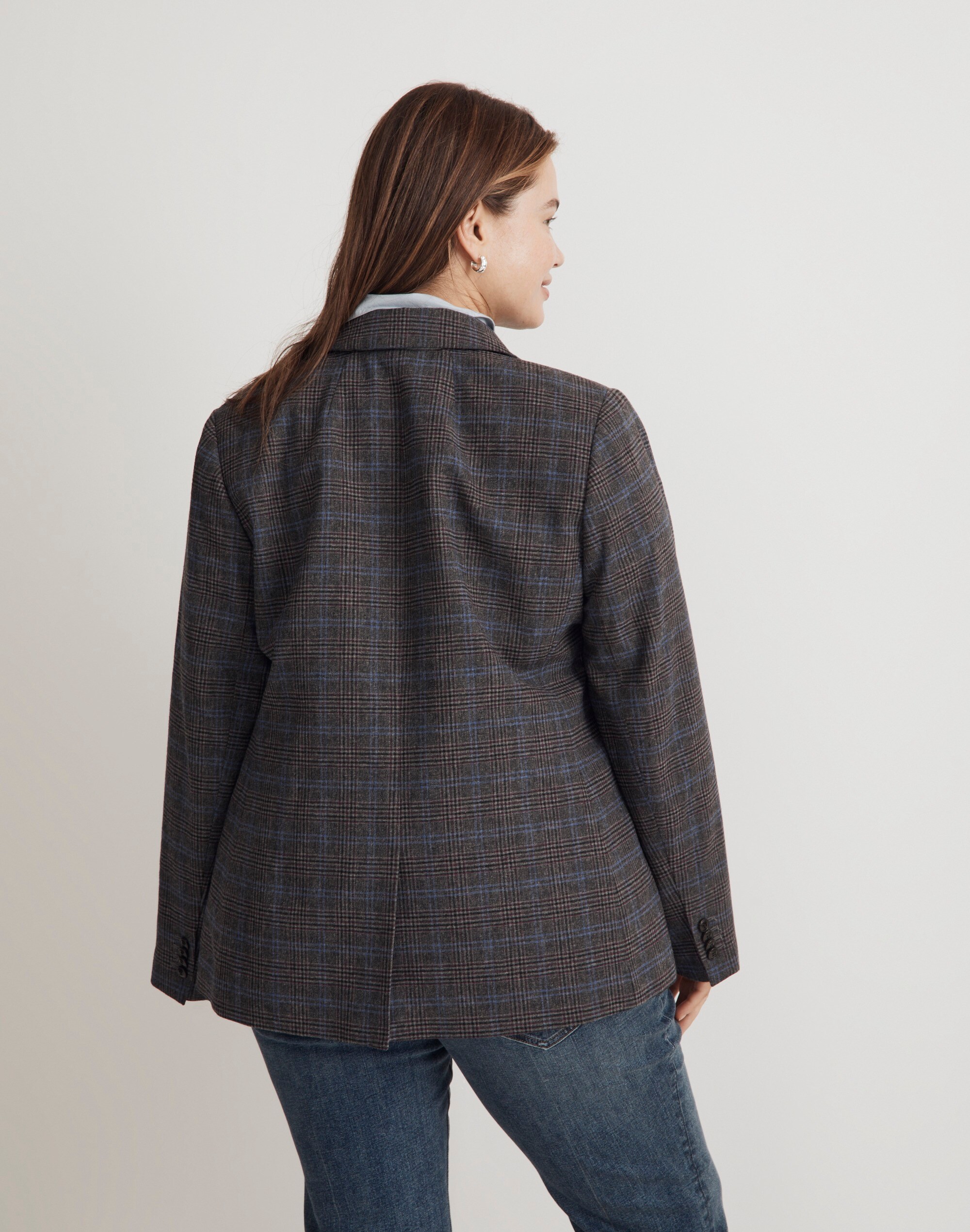 The Plus Rosedale Blazer in Plaid Alternate Image 3