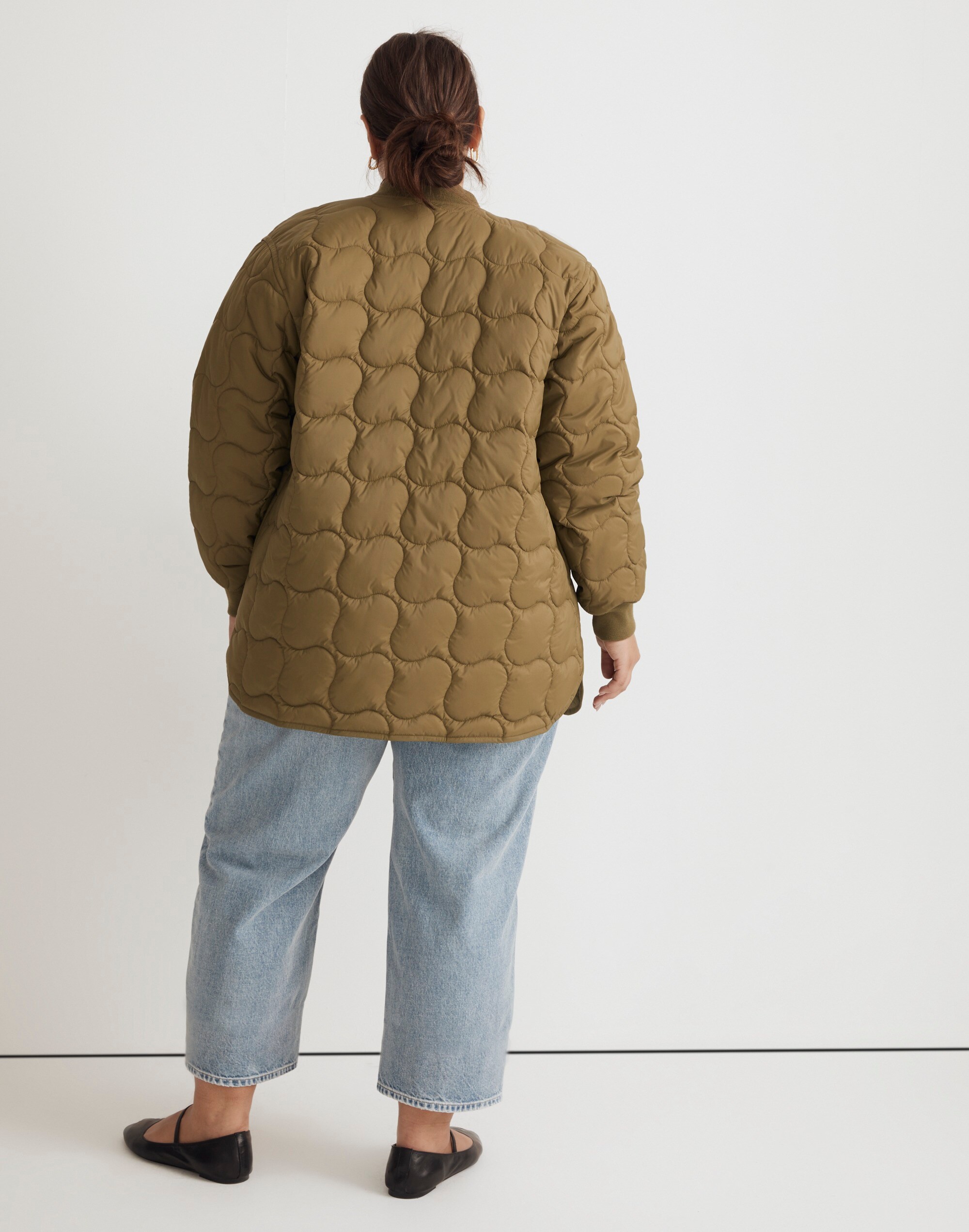 Plus Quilted Oversized Bomber Jacket