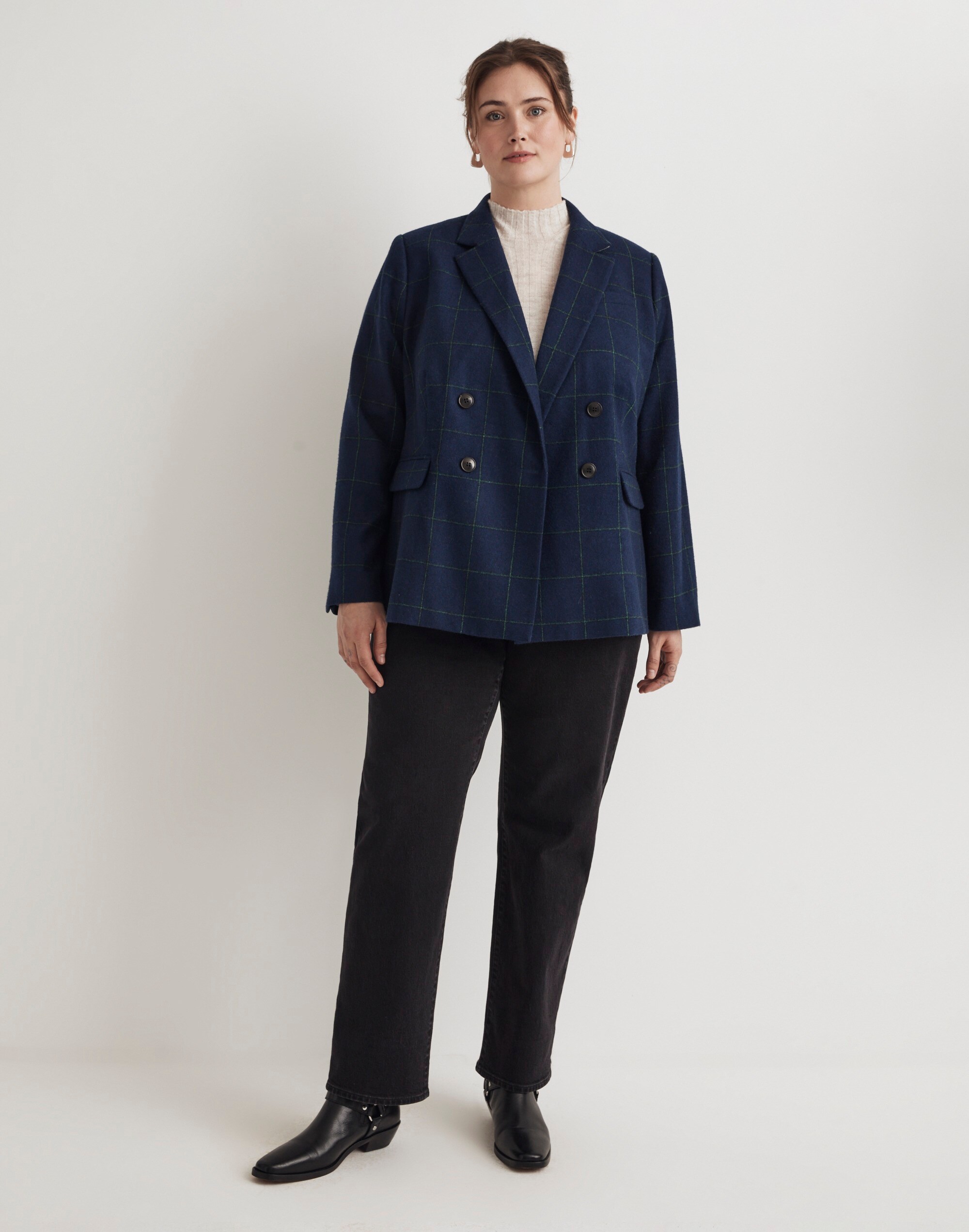 The Plus Rosedale Blazer in Plaid