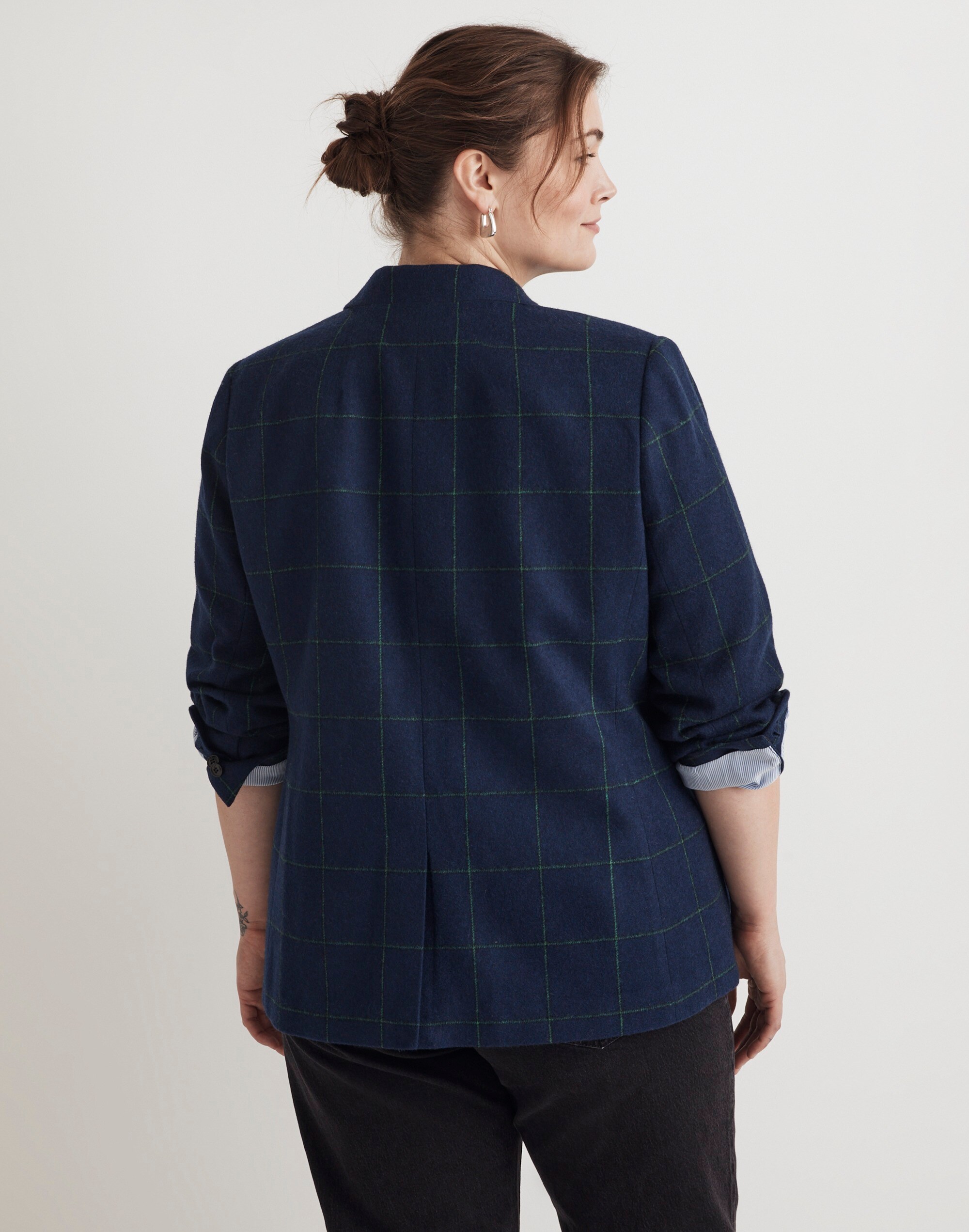 The Plus Rosedale Blazer in Plaid