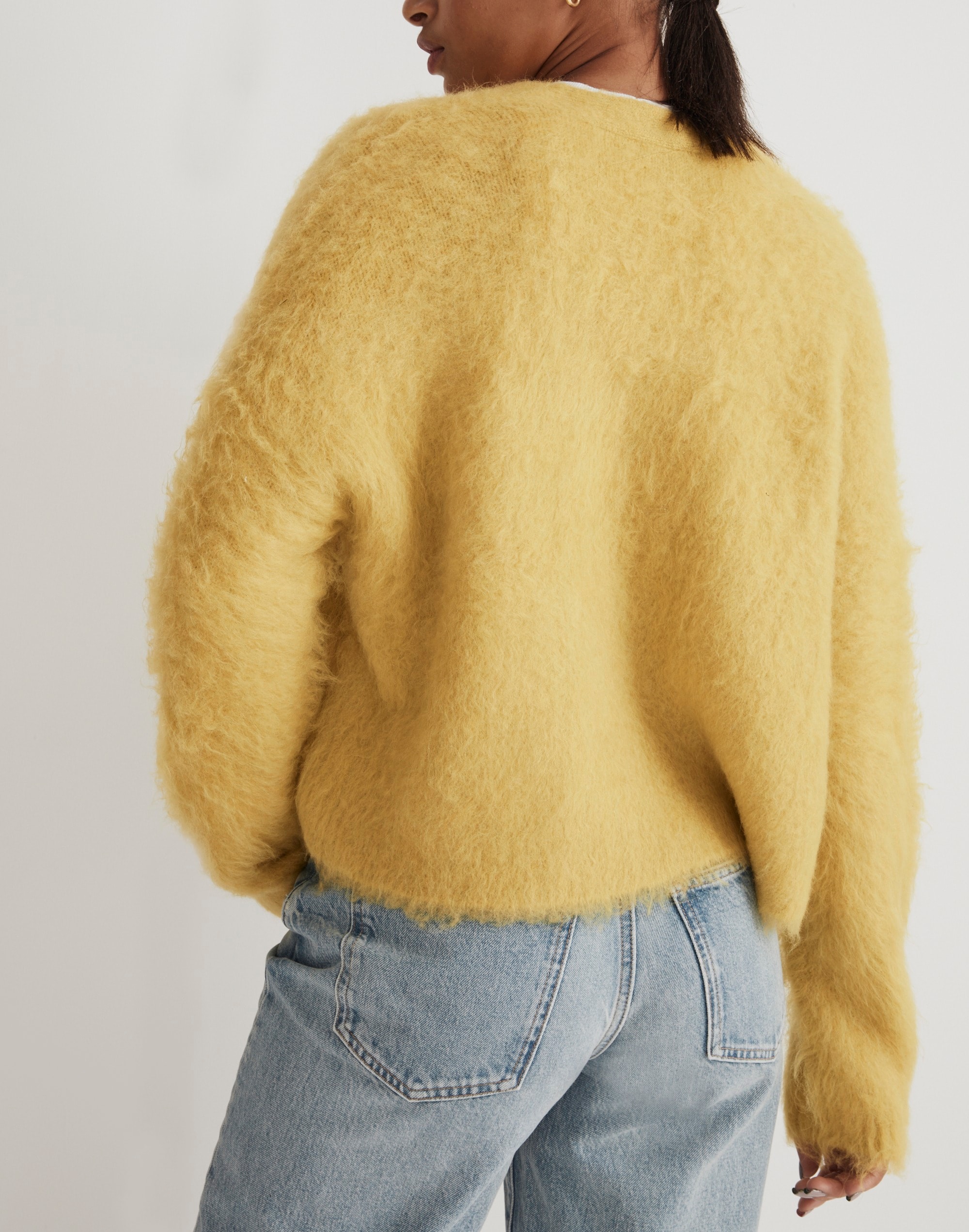 Brushed V-Neck Cardigan Sweater