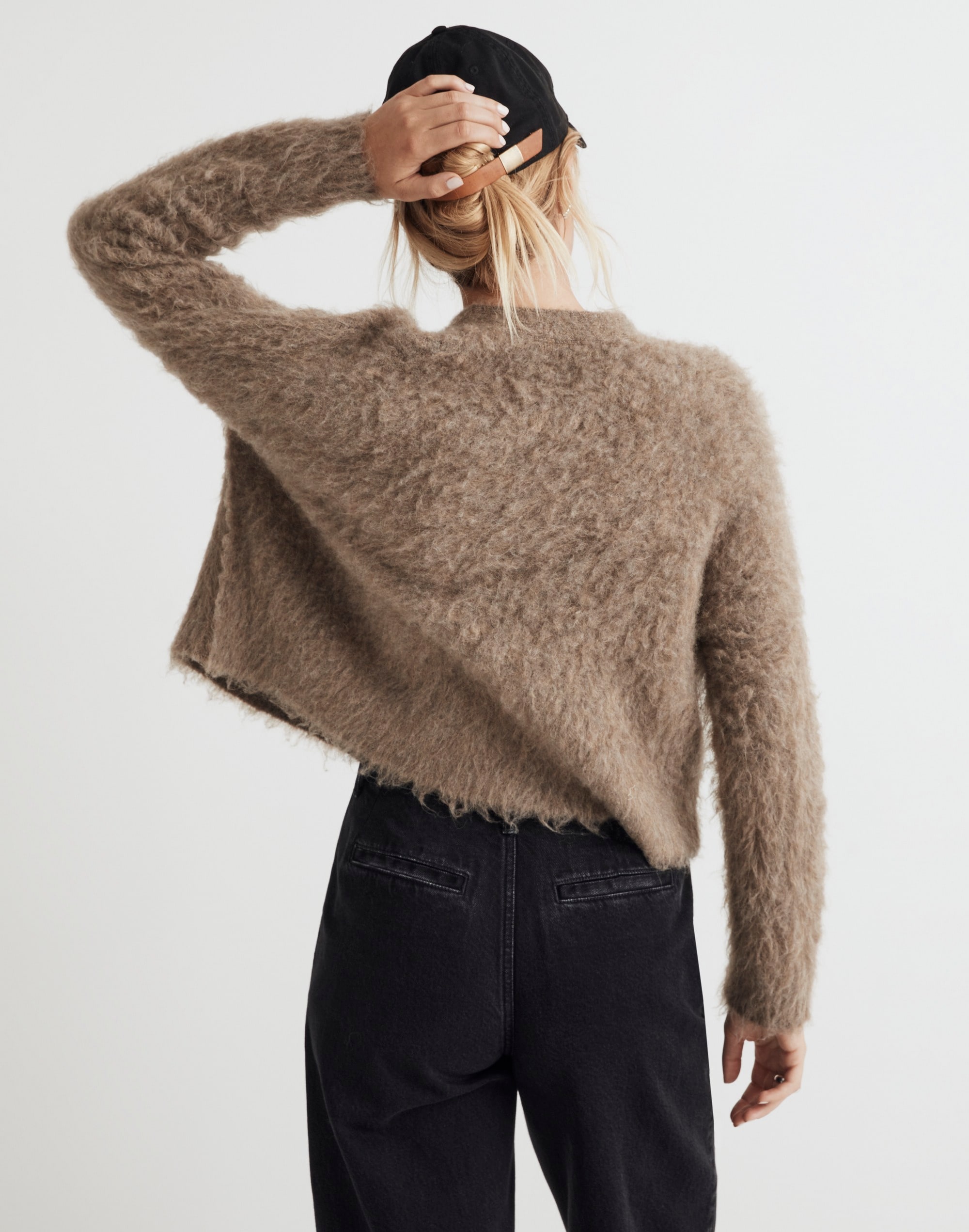 Brushed V-Neck Cardigan Sweater