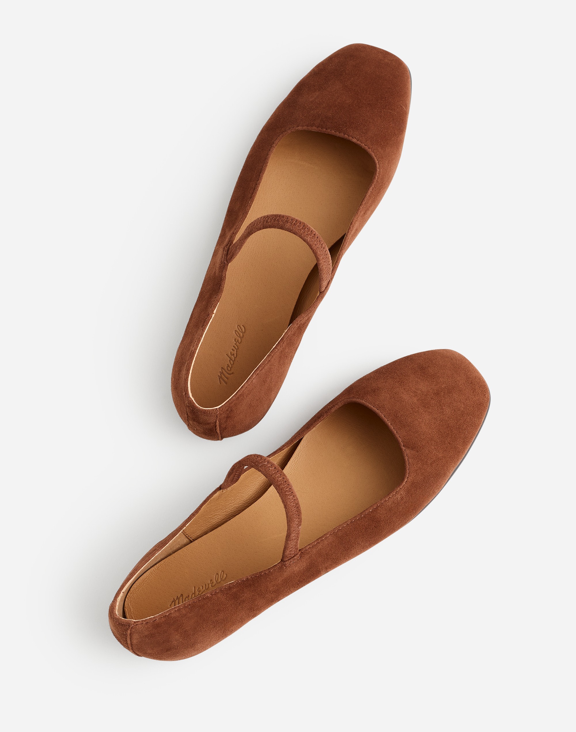 The Greta Ballet Flat in Suede in soft mahogany image 2