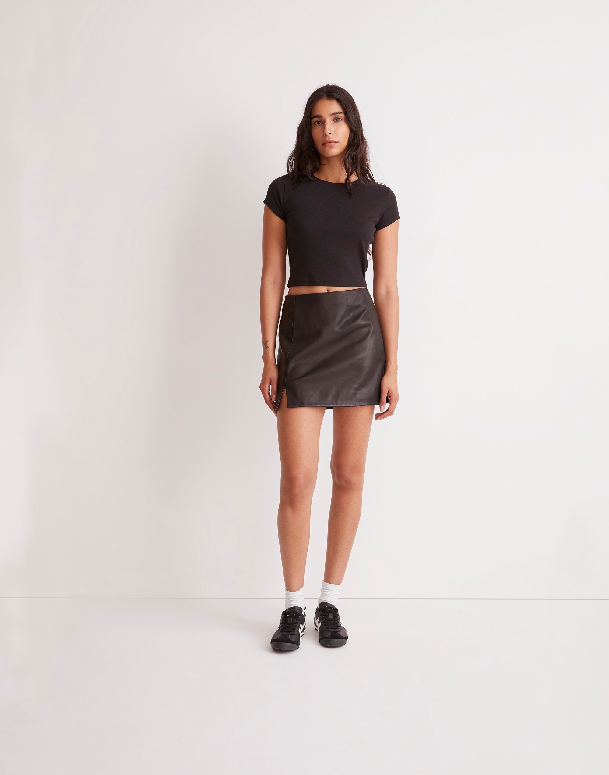 leather mini skirt