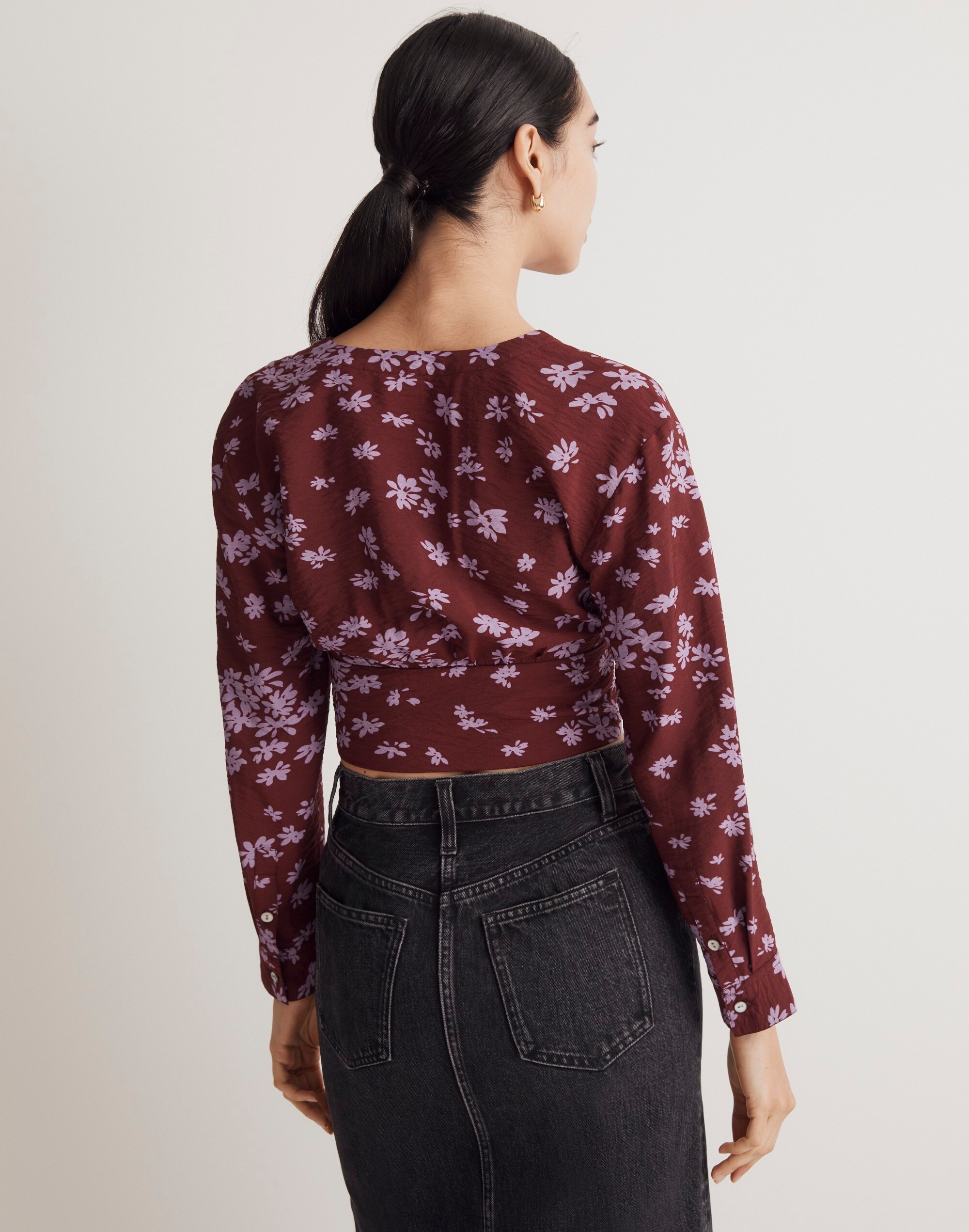 V-Neck Button-Front Shirt