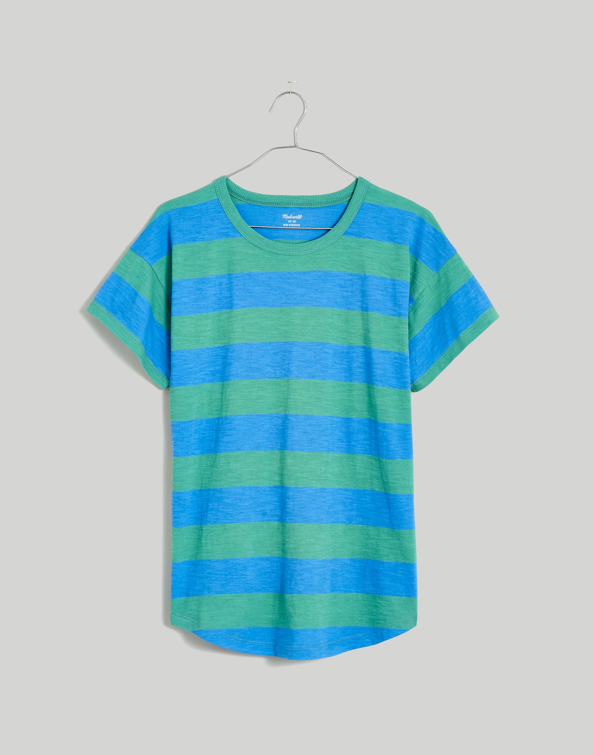 whisper cotton crewneck tee in stripe