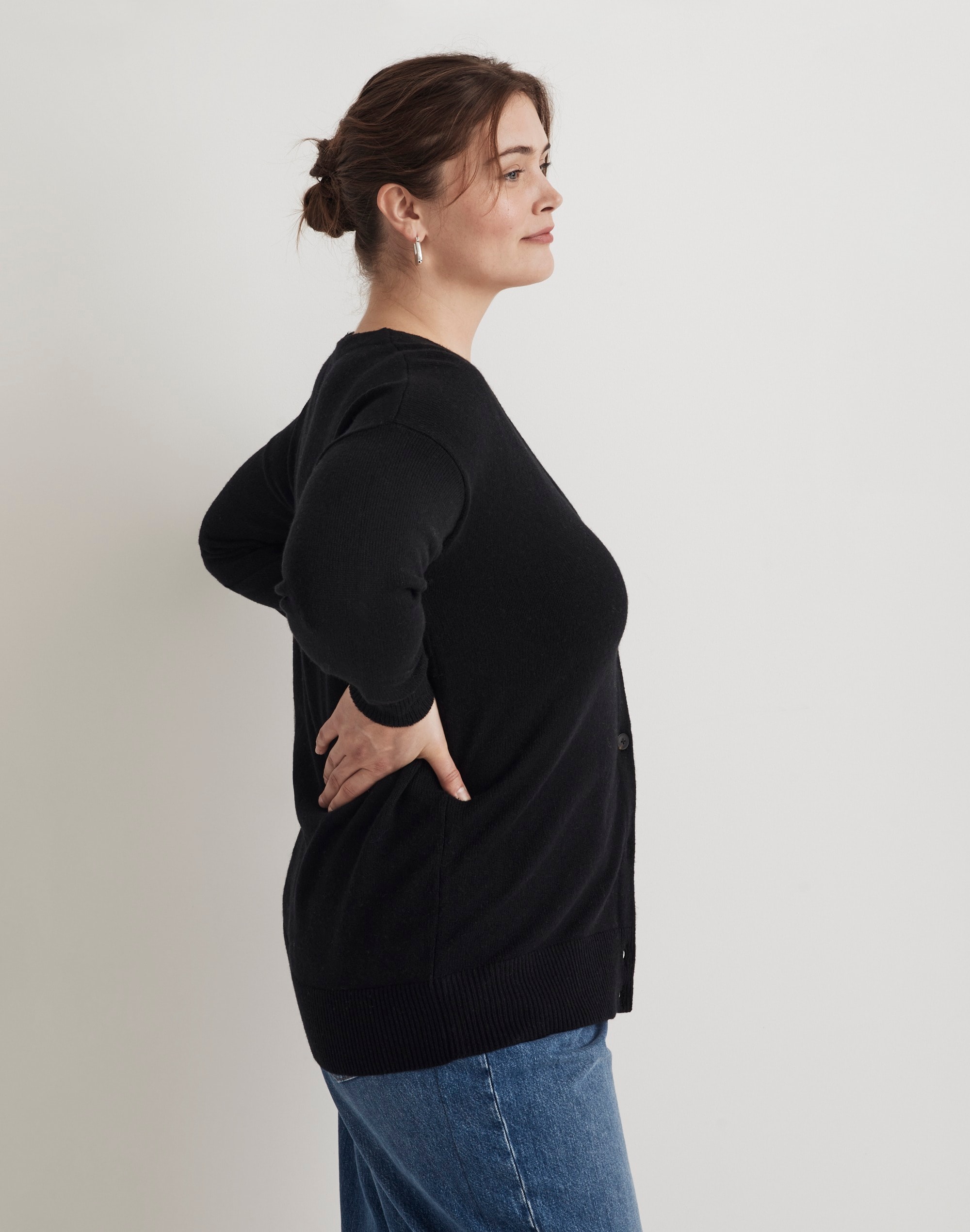 Plus V-Neck Relaxed Cardigan