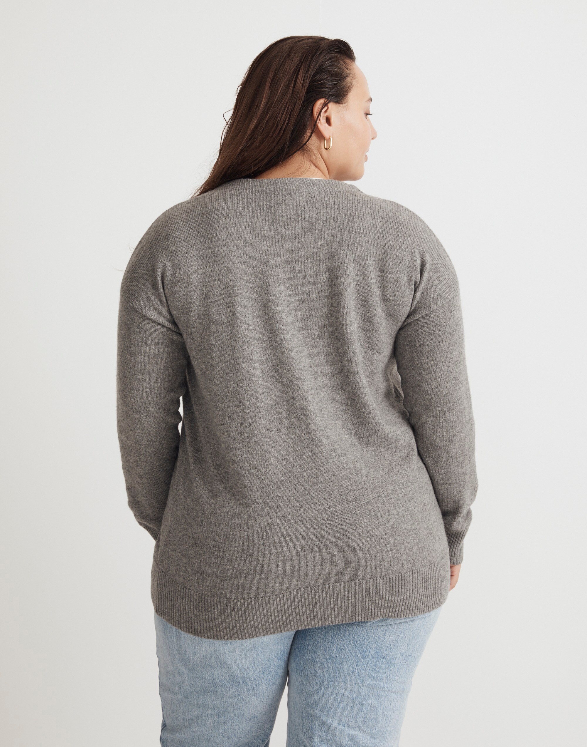 Plus V-Neck Relaxed Cardigan