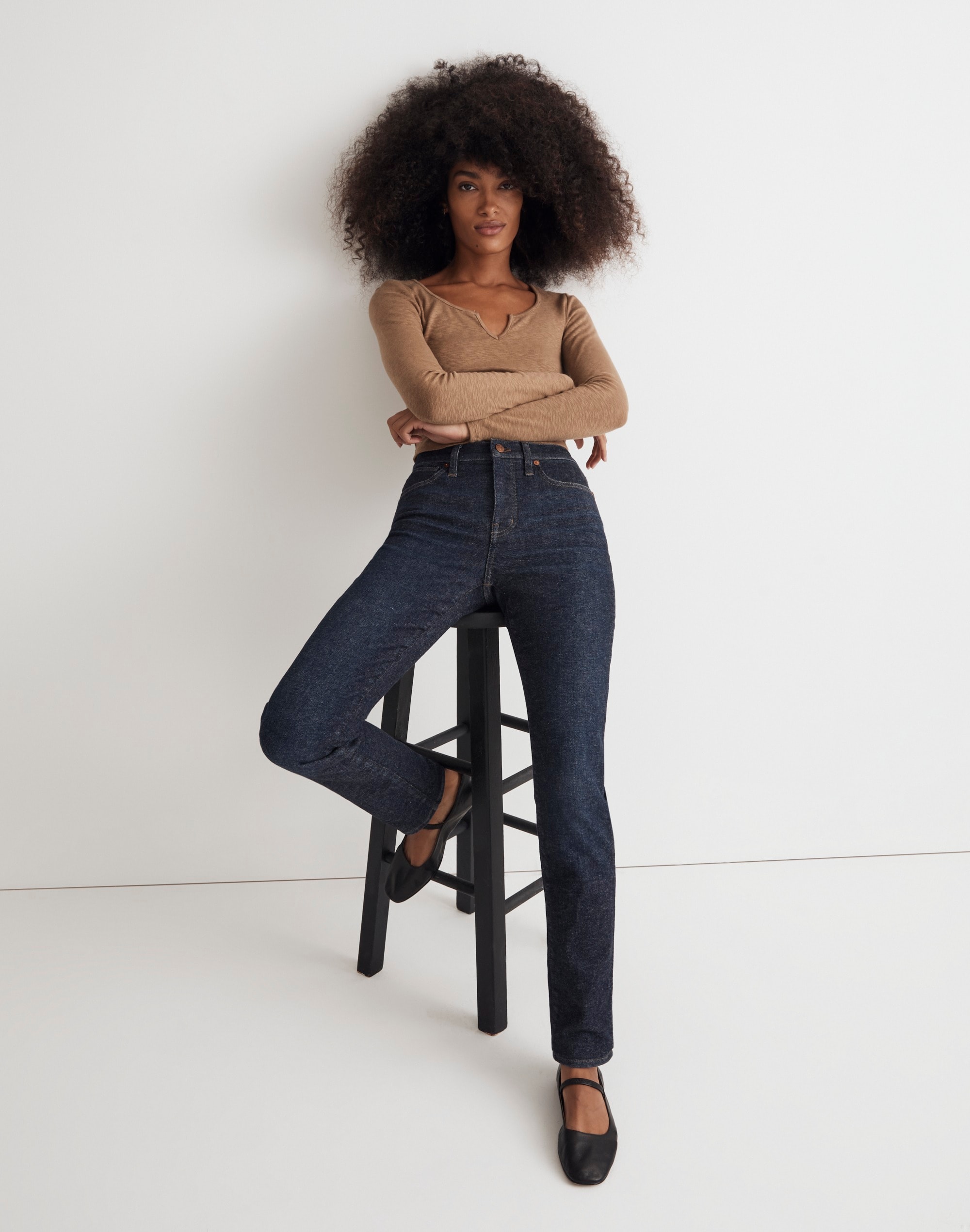 Petite Mid-Rise Stovepipe Jeans in Dalesford Wash