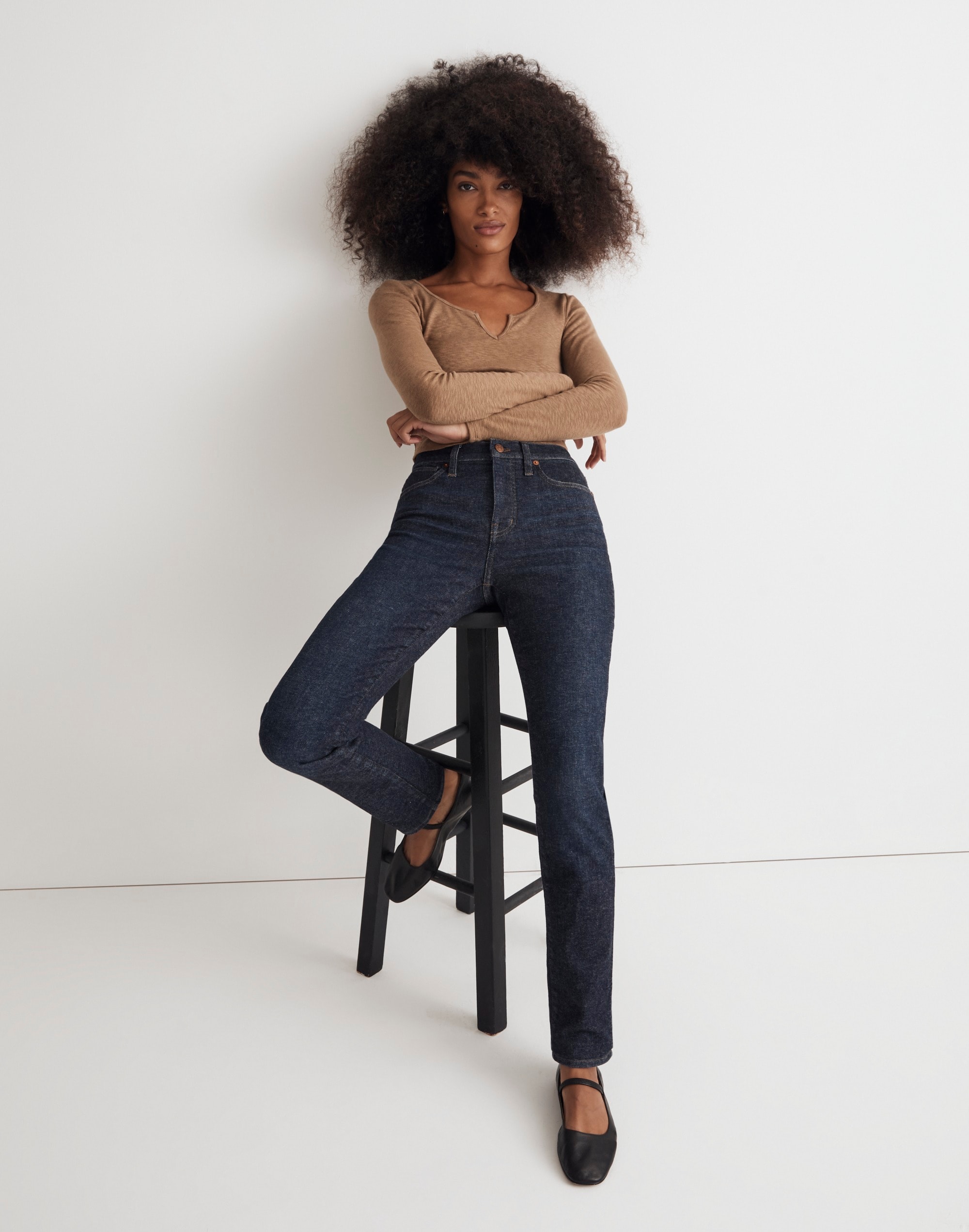 mid-rise stovepipe jeans in dalesford wash
