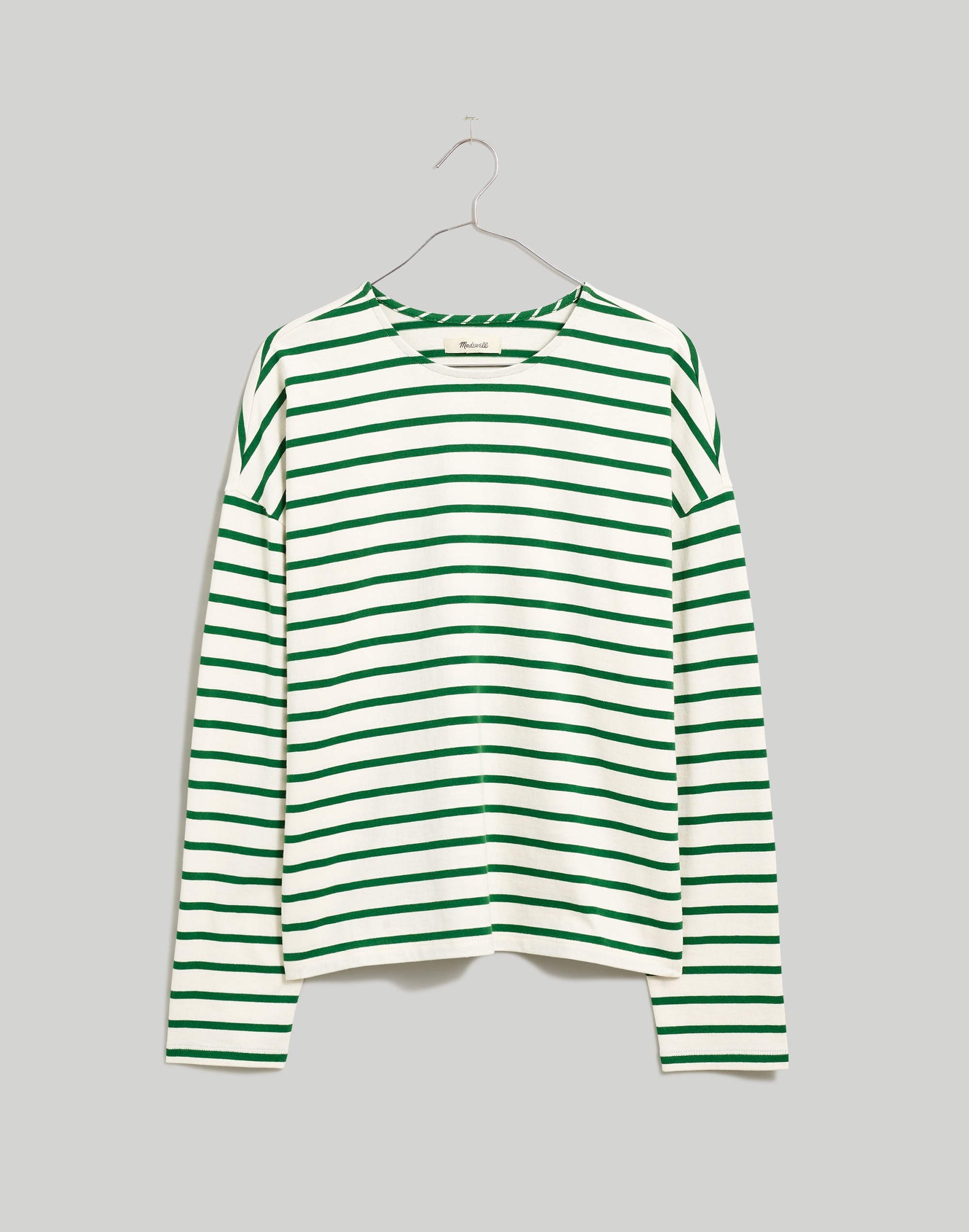 Long-Sleeve Crewneck Tee in Stripe