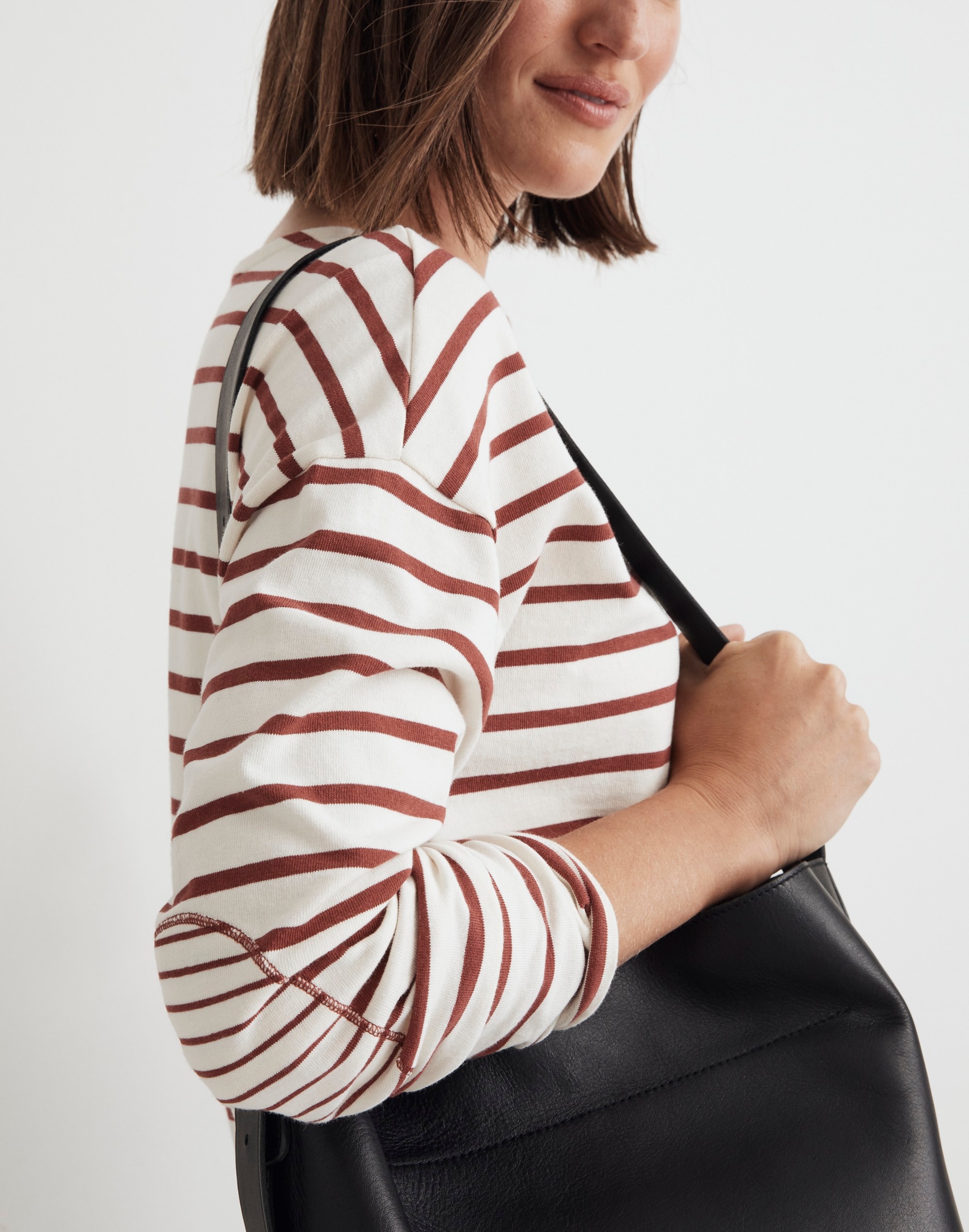 Long-Sleeve Crewneck Tee in Stripe