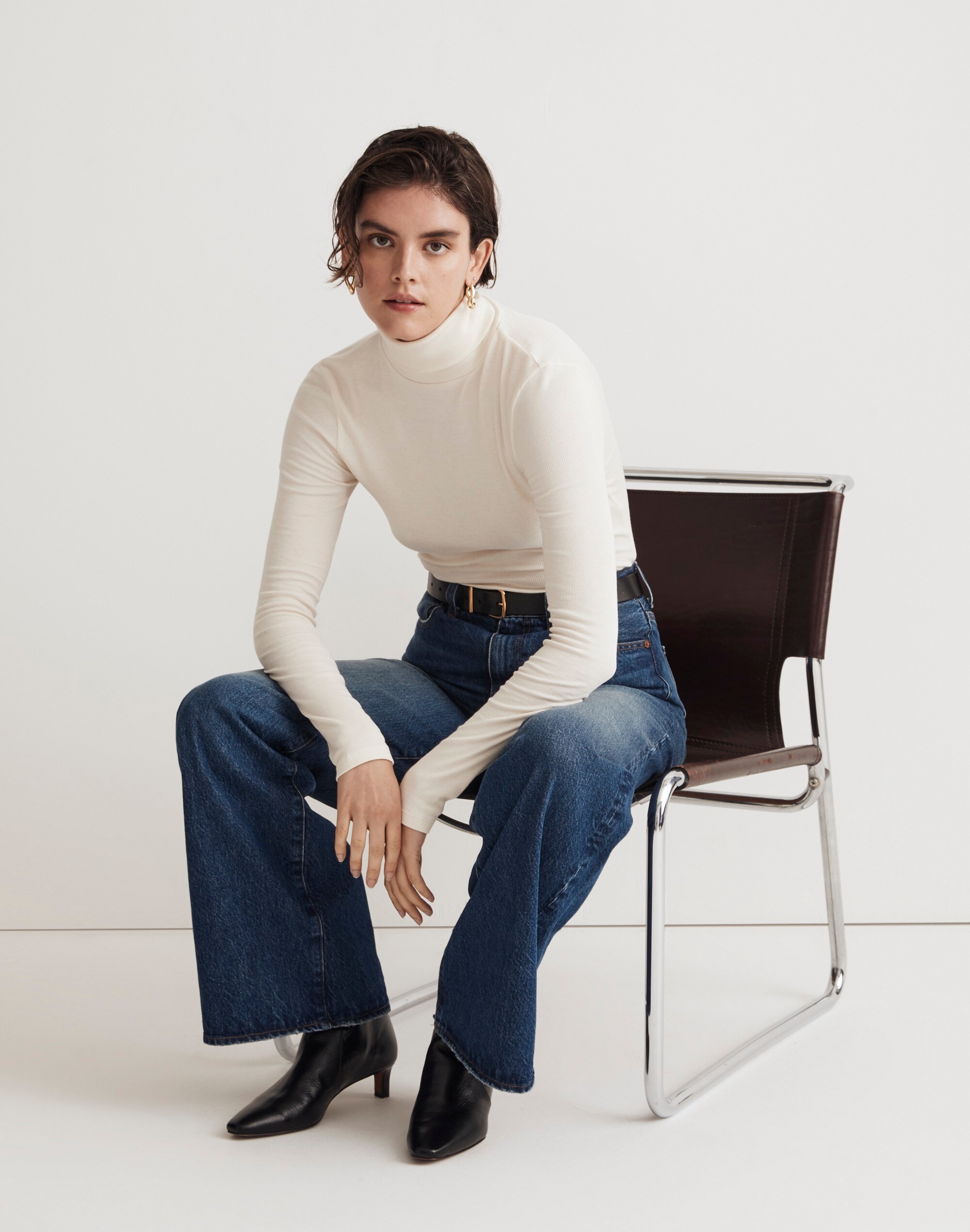 Brightside Finerib Turtleneck Long-Sleeve Tee Alternate Image 1