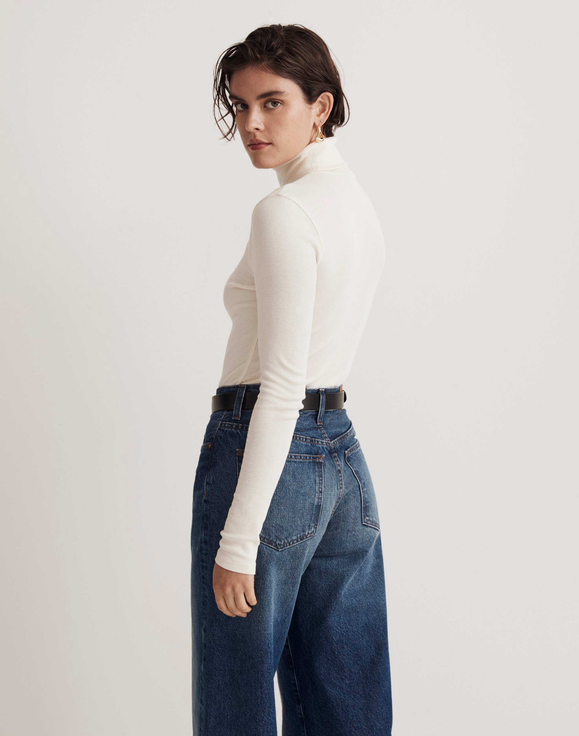 Brightside Finerib Turtleneck Long-Sleeve Tee Alternate Image 3