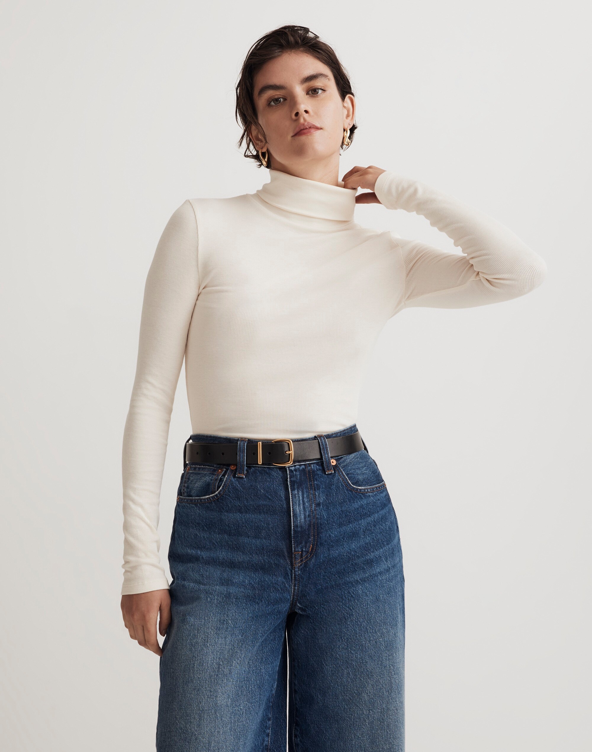 Brightside Finerib Turtleneck Long-Sleeve Tee Alternate Image 4