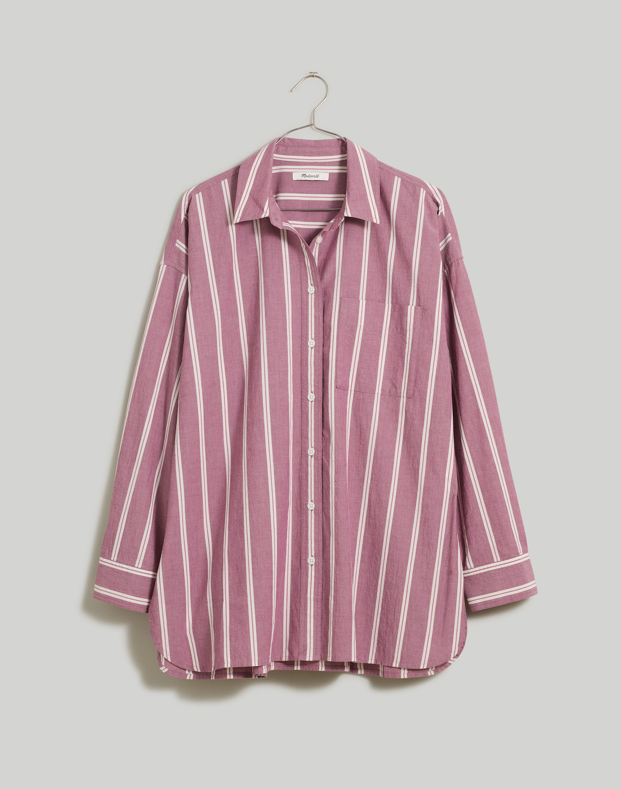 The Plus Signature Poplin Oversized Shirt in Stripe