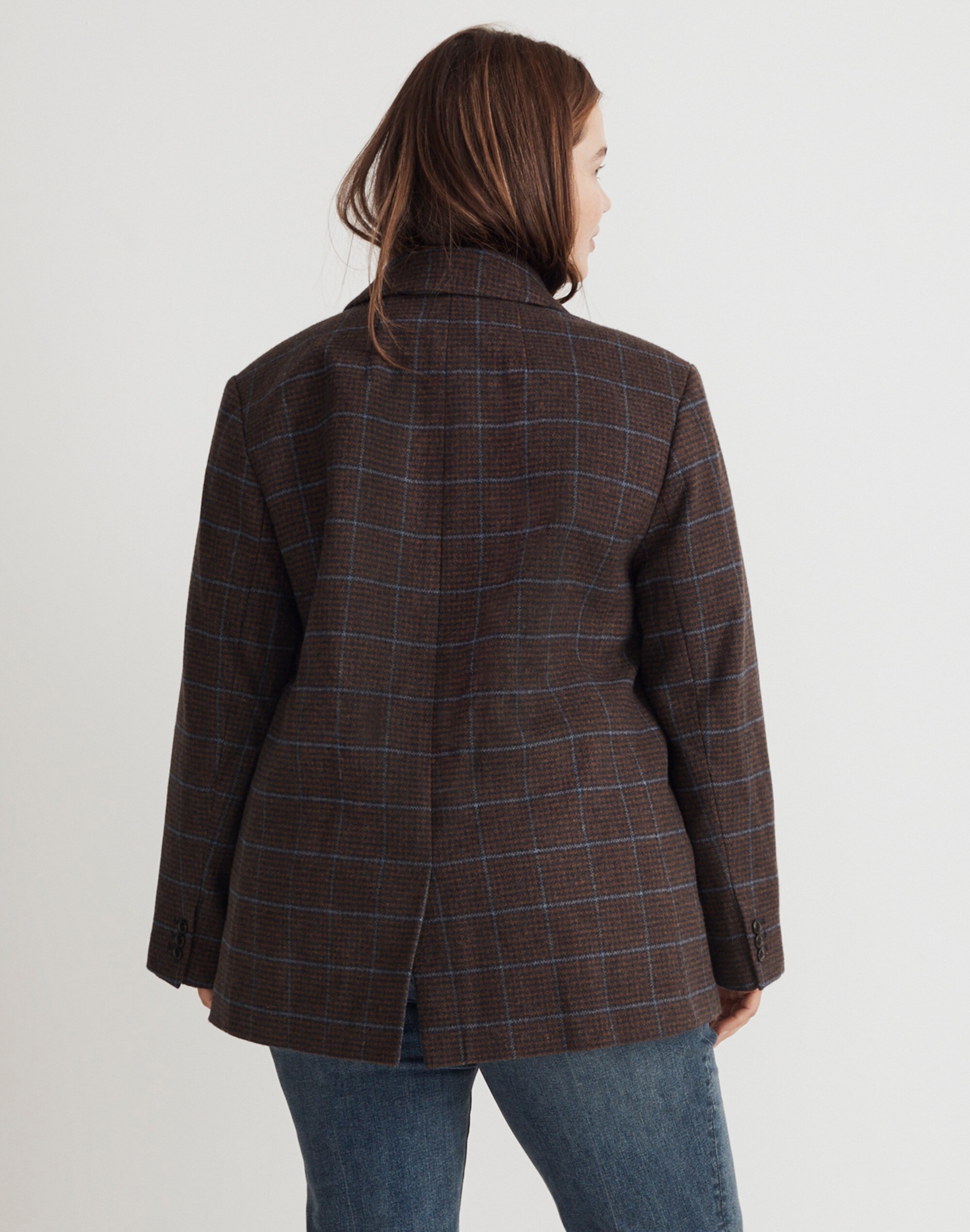 The Plus Bedford Oversized Belted Blazer in Stripe