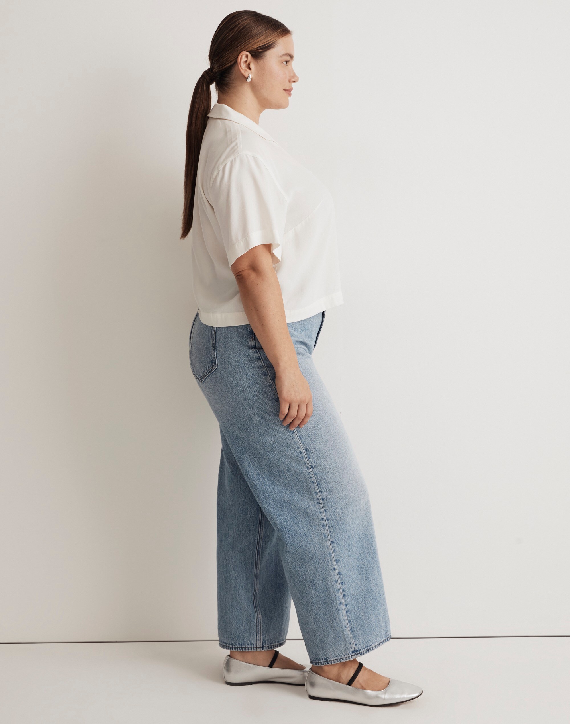 Plus Resort Shirt in Textured Dot