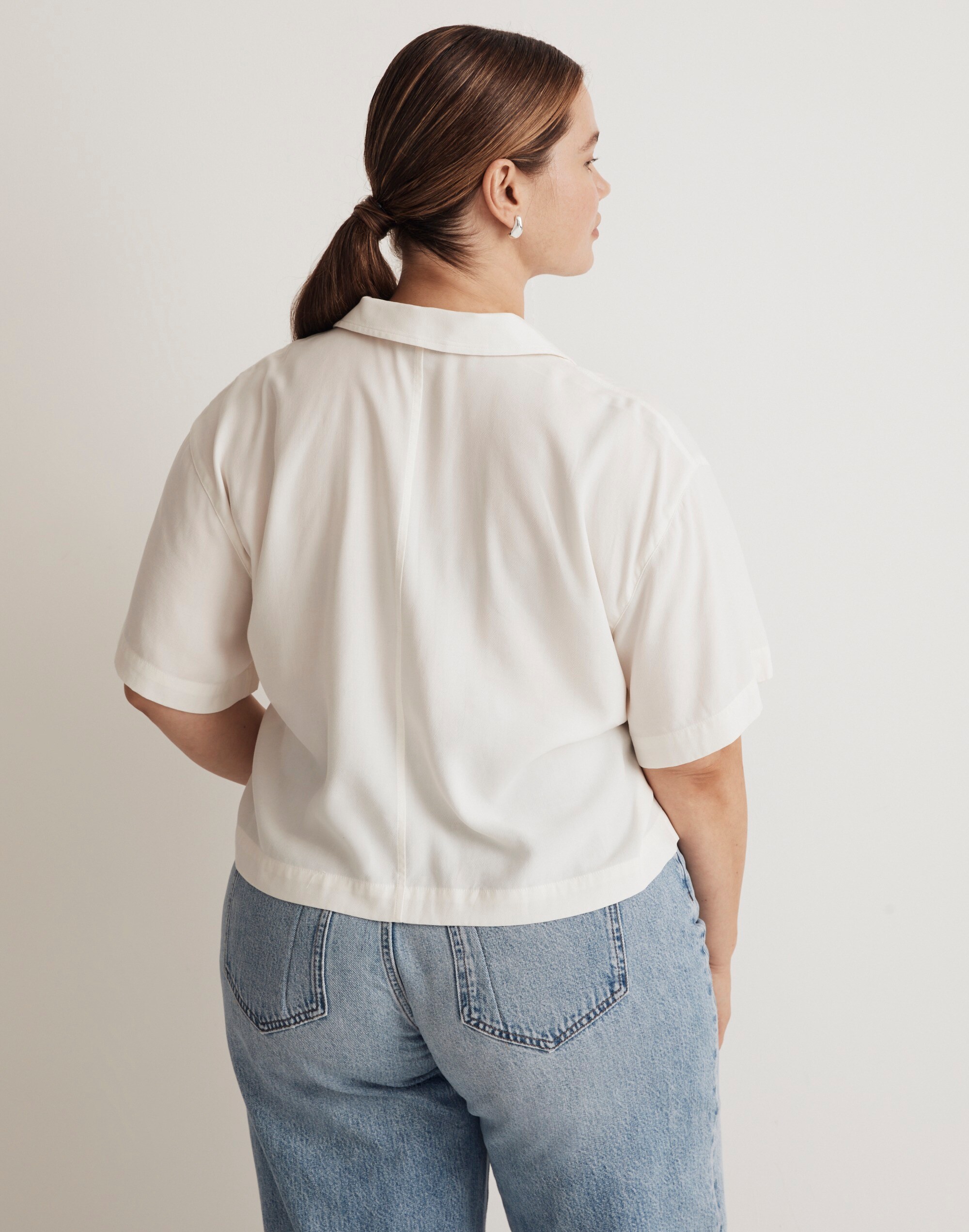 Plus Resort Shirt in Textured Dot