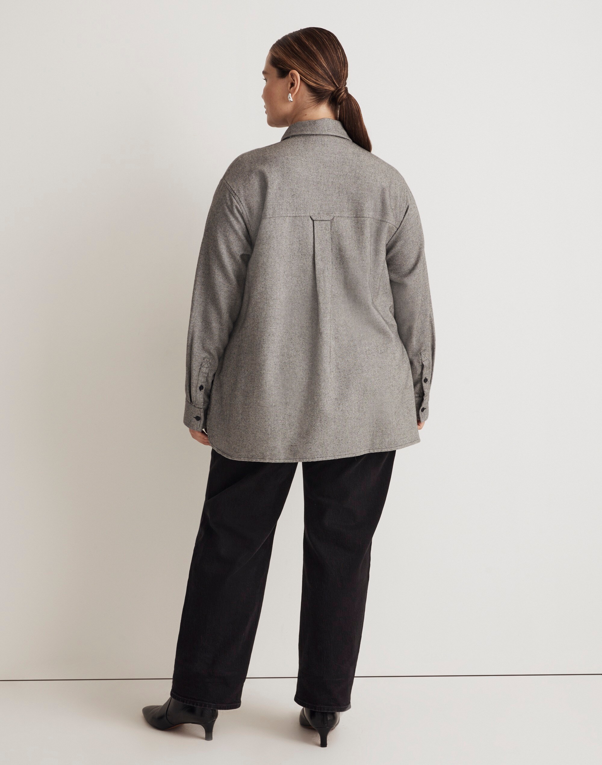 Plus Brushed Oversized Shirt-Jacket