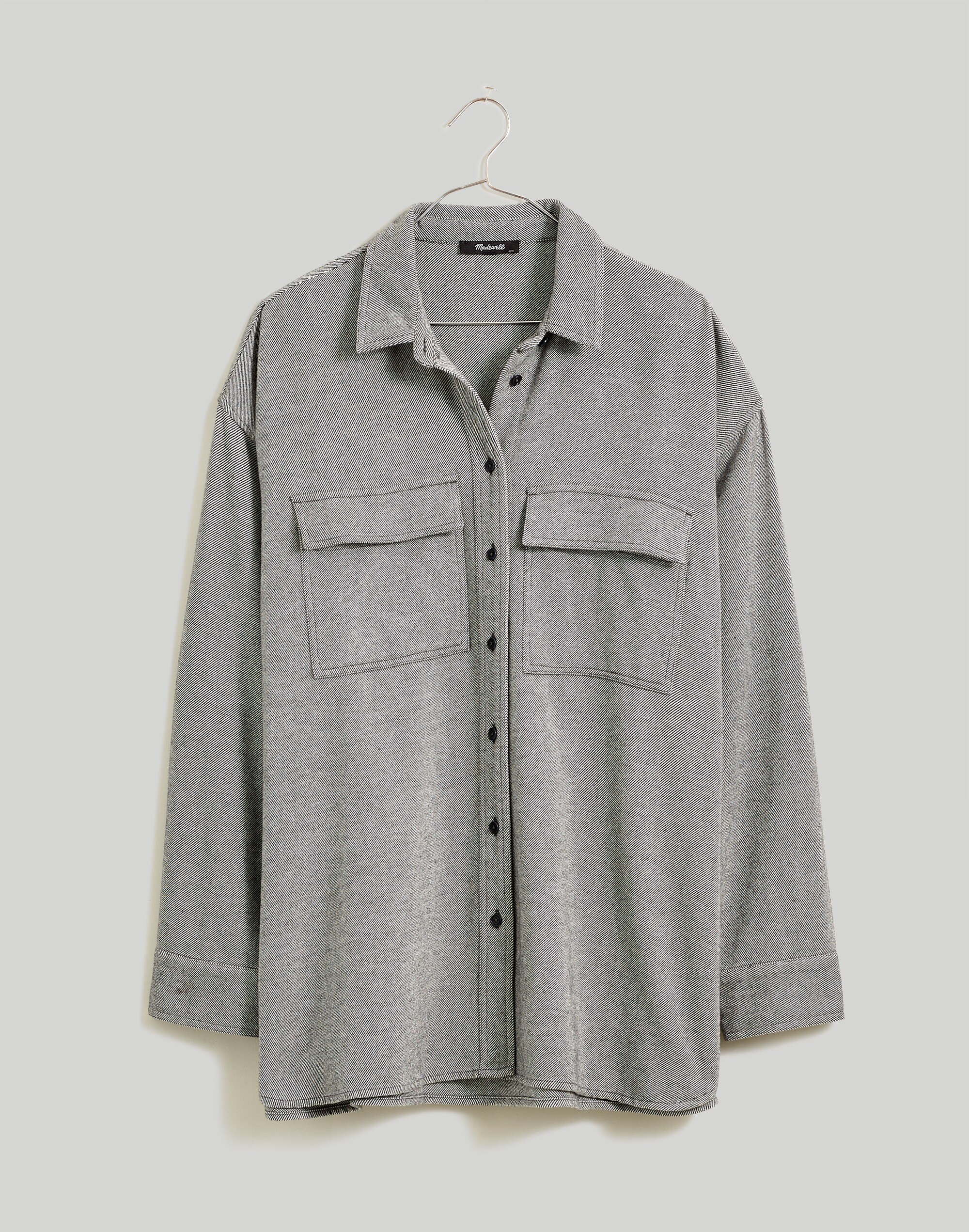 Plus Brushed Oversized Shirt-Jacket