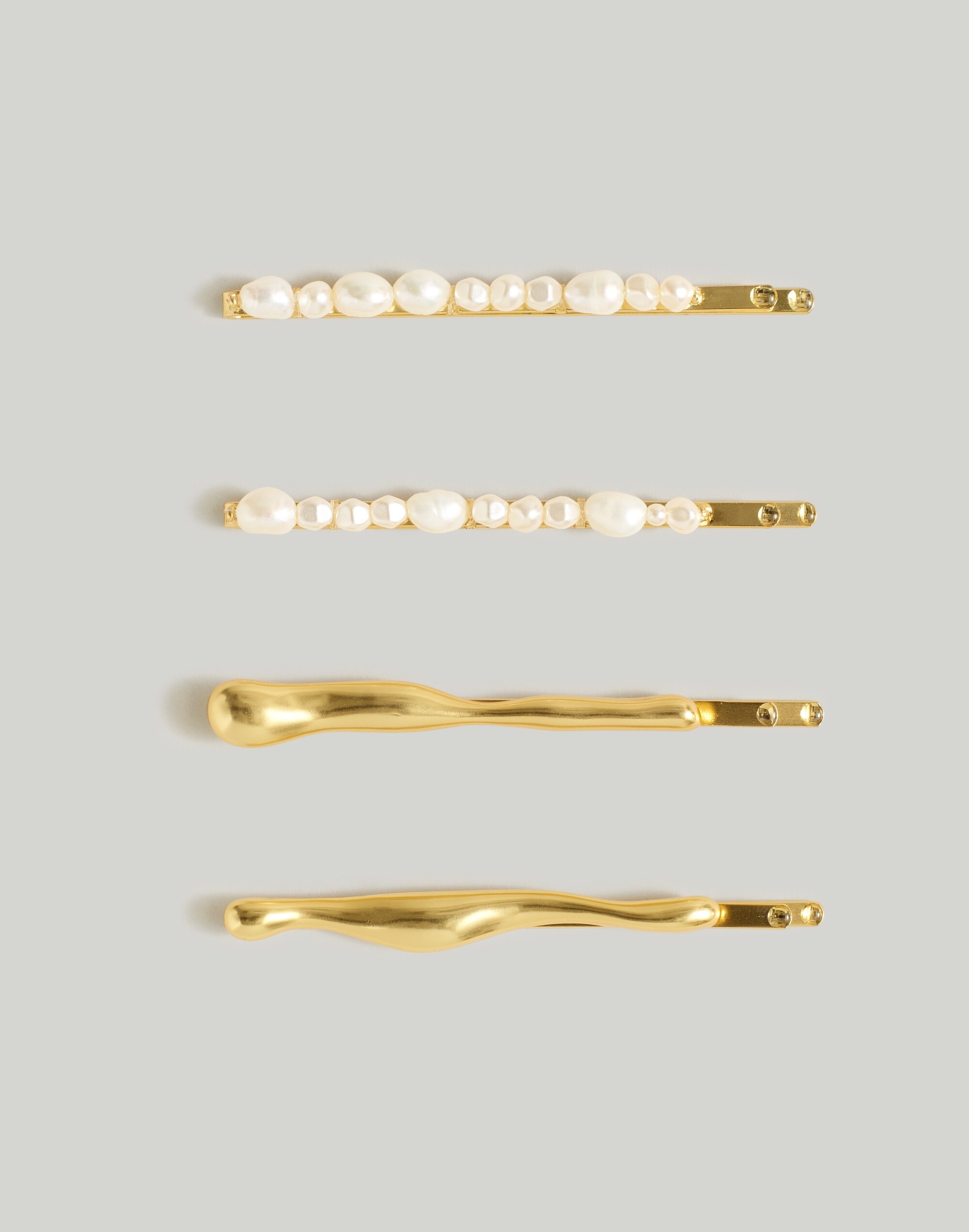 Four-Pack Sculptural Pearl Hair Clips