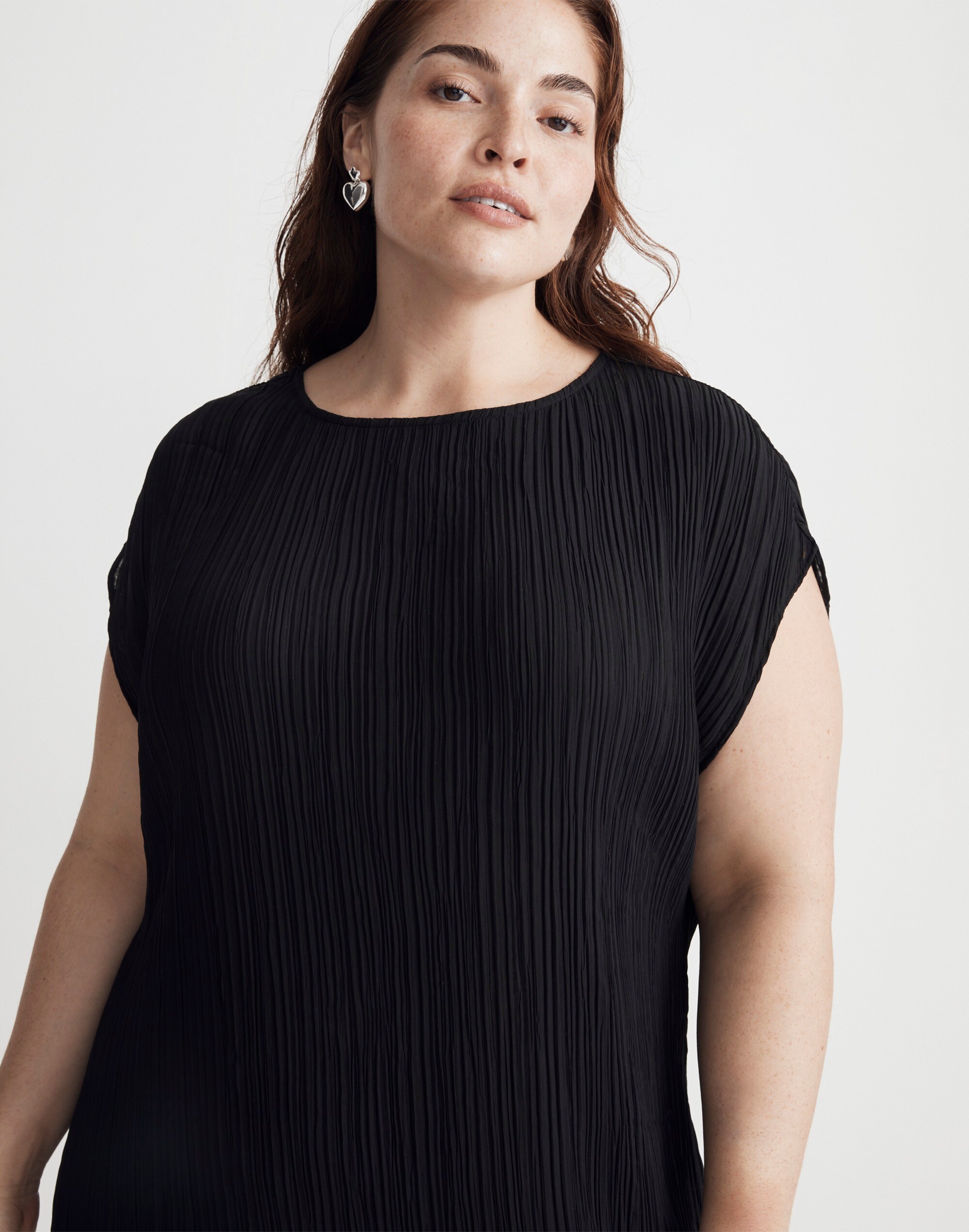 Plus Pliss&eacute; Mini Tee Dress