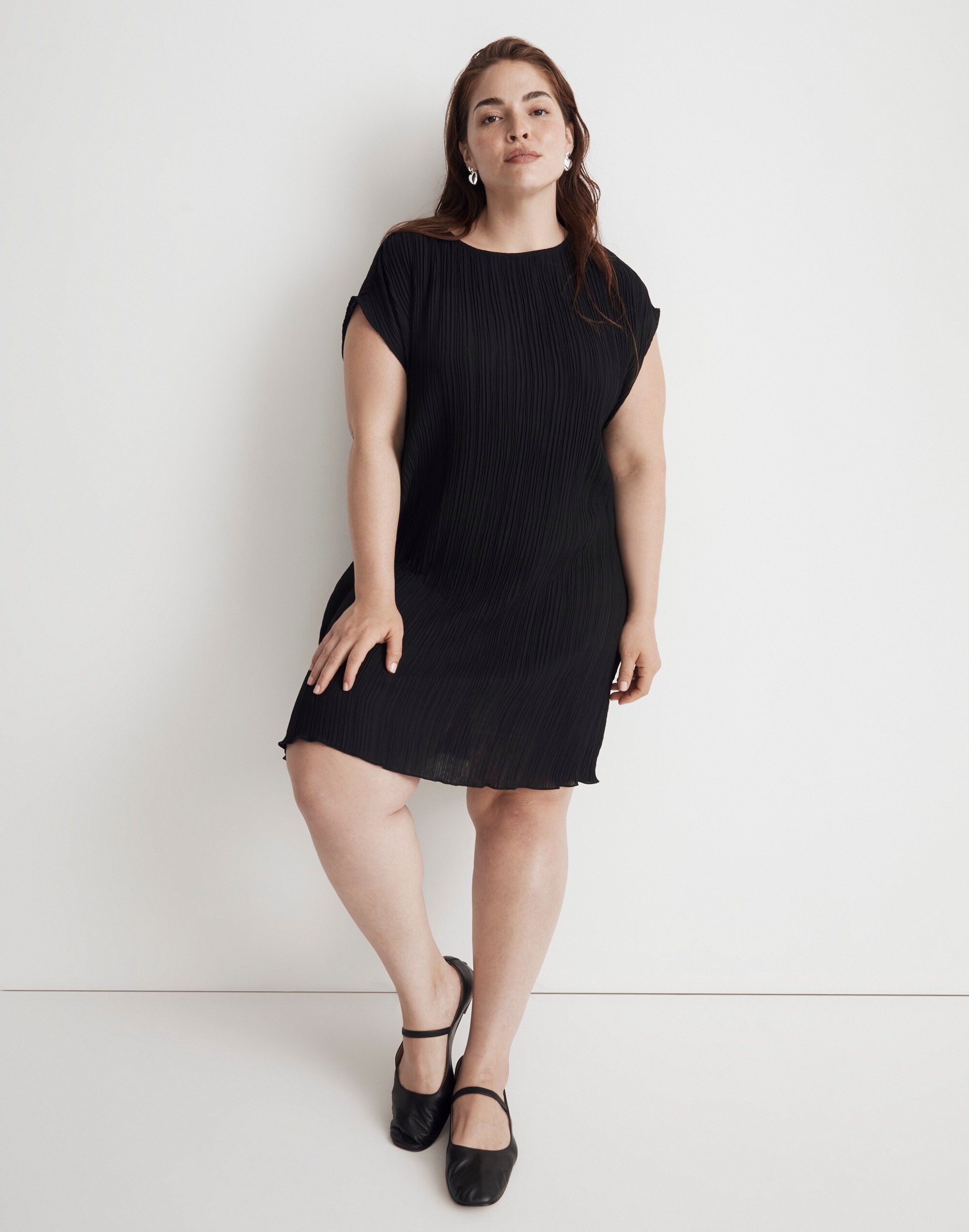 Plus Pliss&eacute; Mini Tee Dress