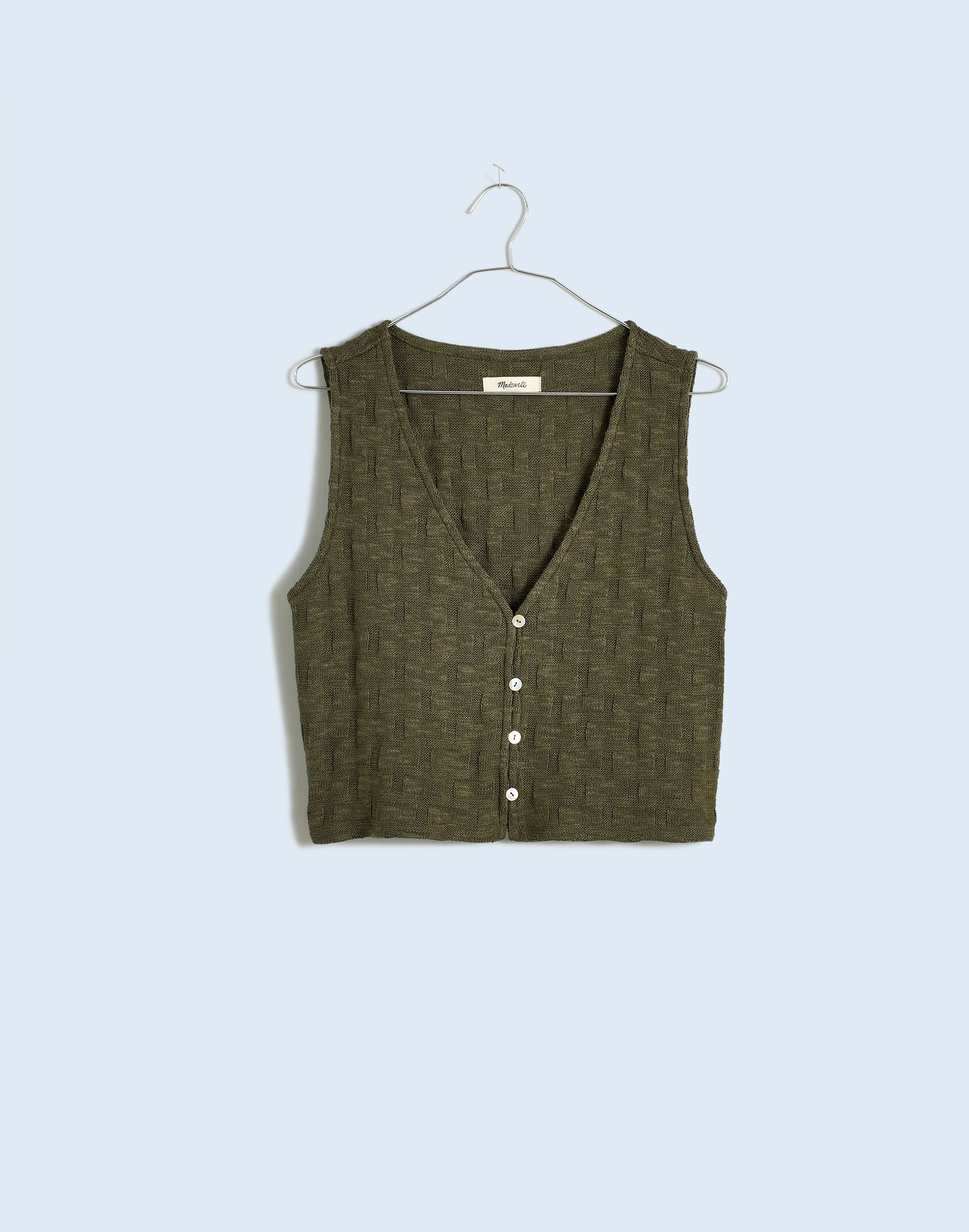 Basketweave-Stitch Vest in capers image 6