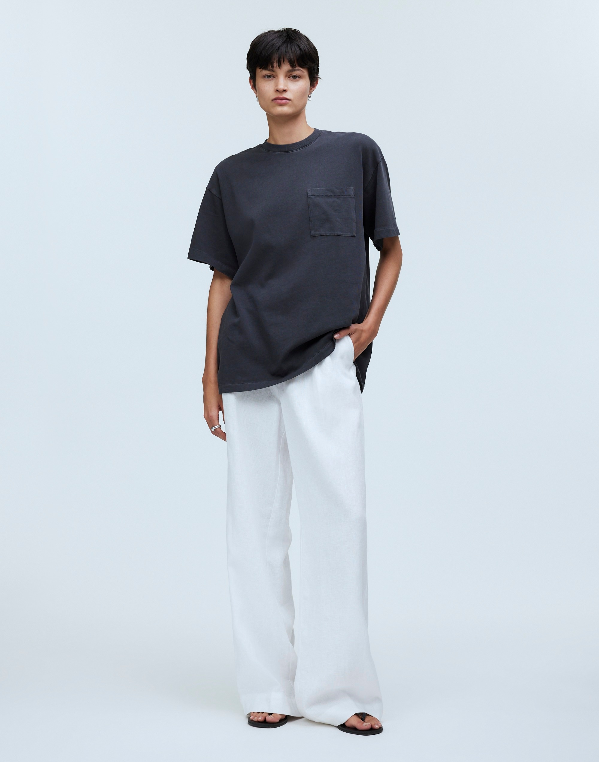 Garment-Dyed Oversized Pocket Tee