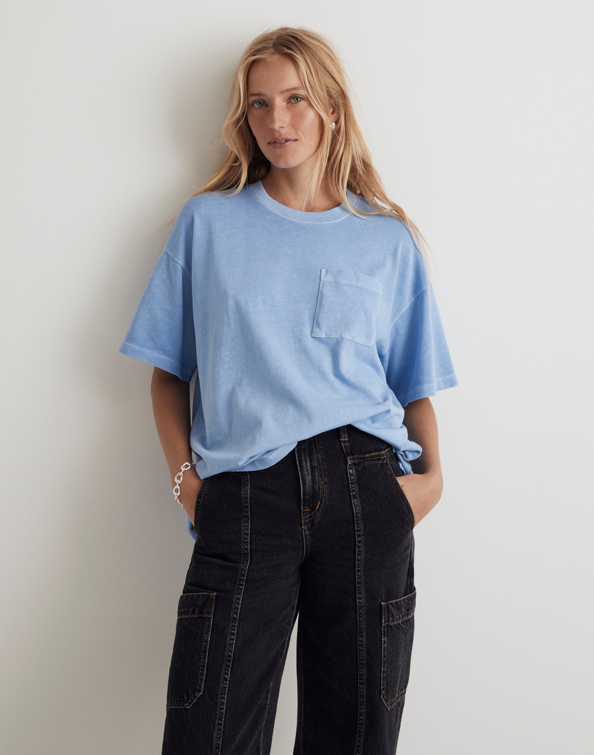 Garment-Dyed Oversized Pocket Tee