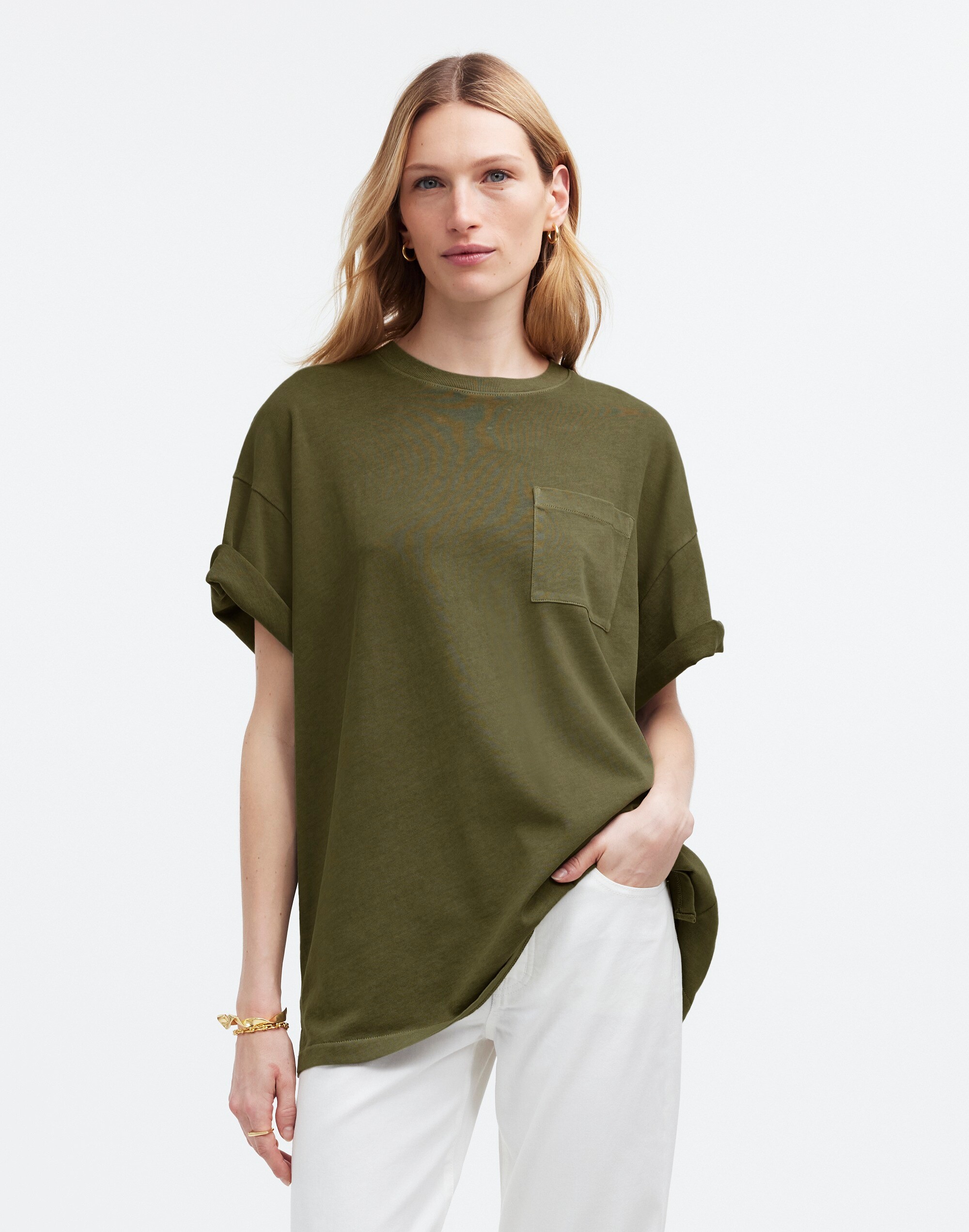 Garment-Dyed Oversized Pocket Tee