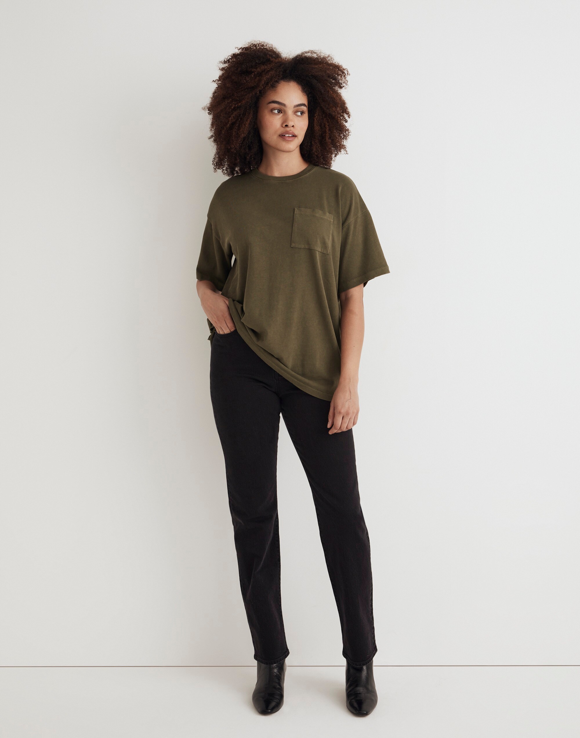 Garment-Dyed Oversized Pocket Tee