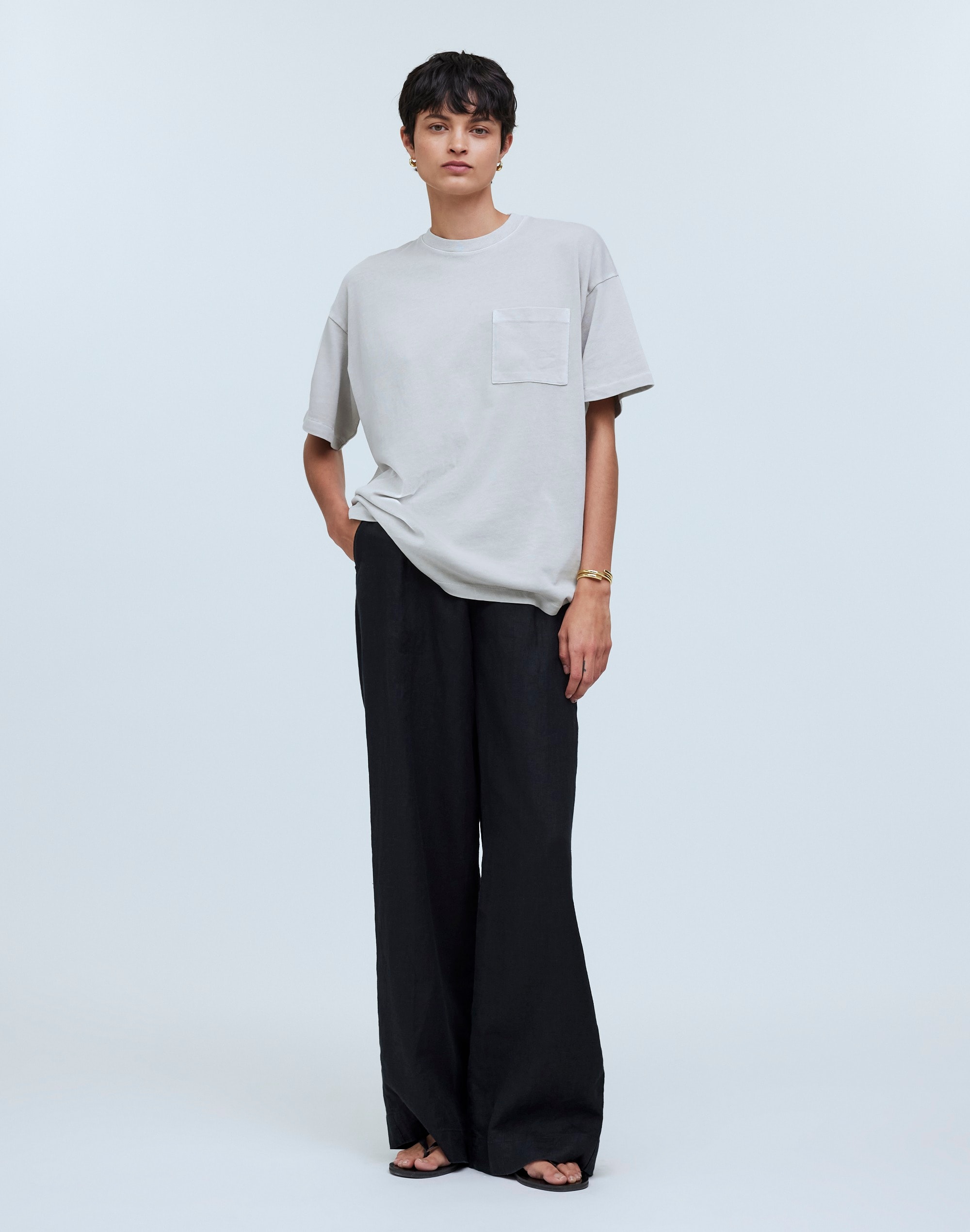 Garment-Dyed Oversized Pocket Tee