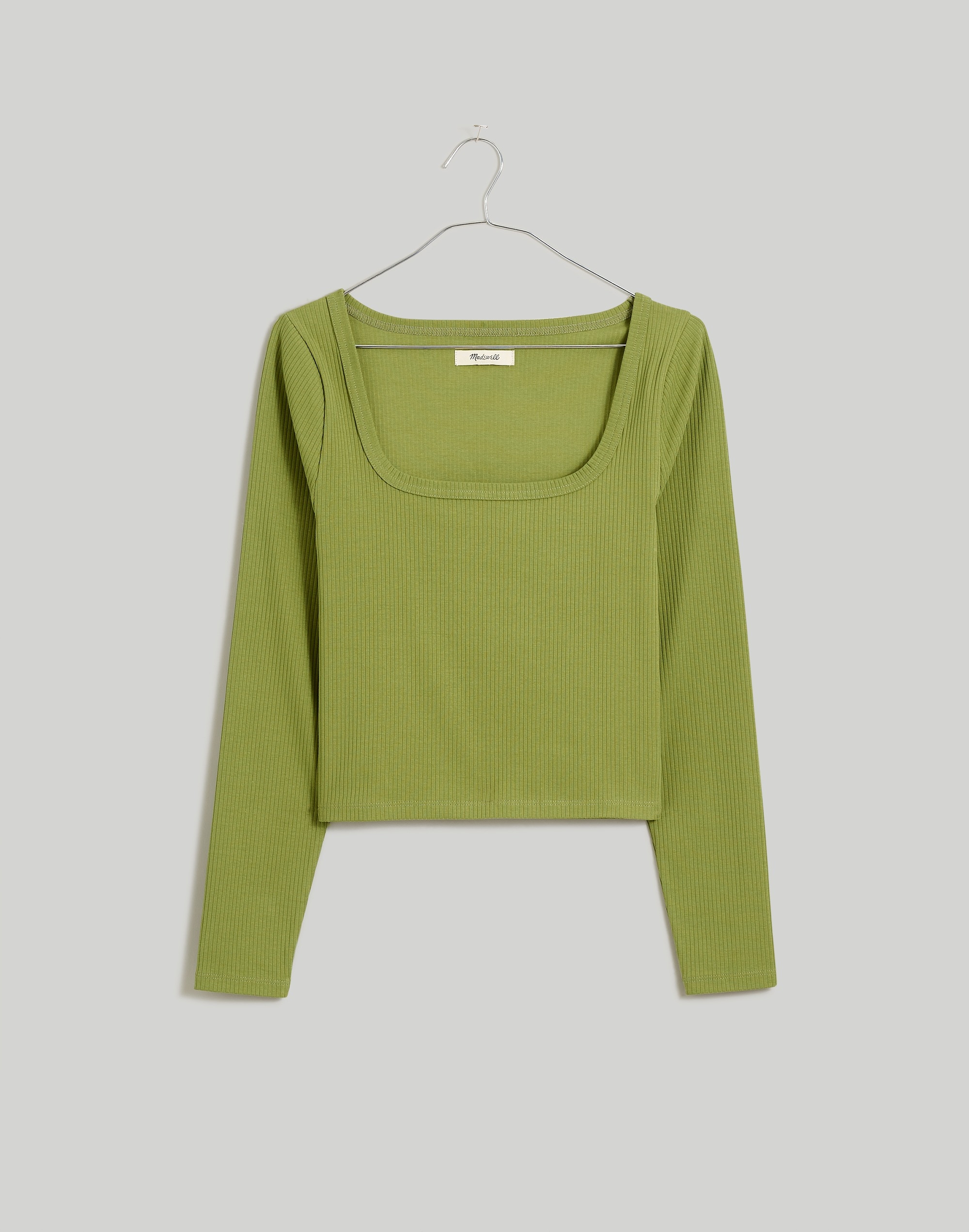 Square-Neck Long-Sleeve Crop Tee in Sleekhold