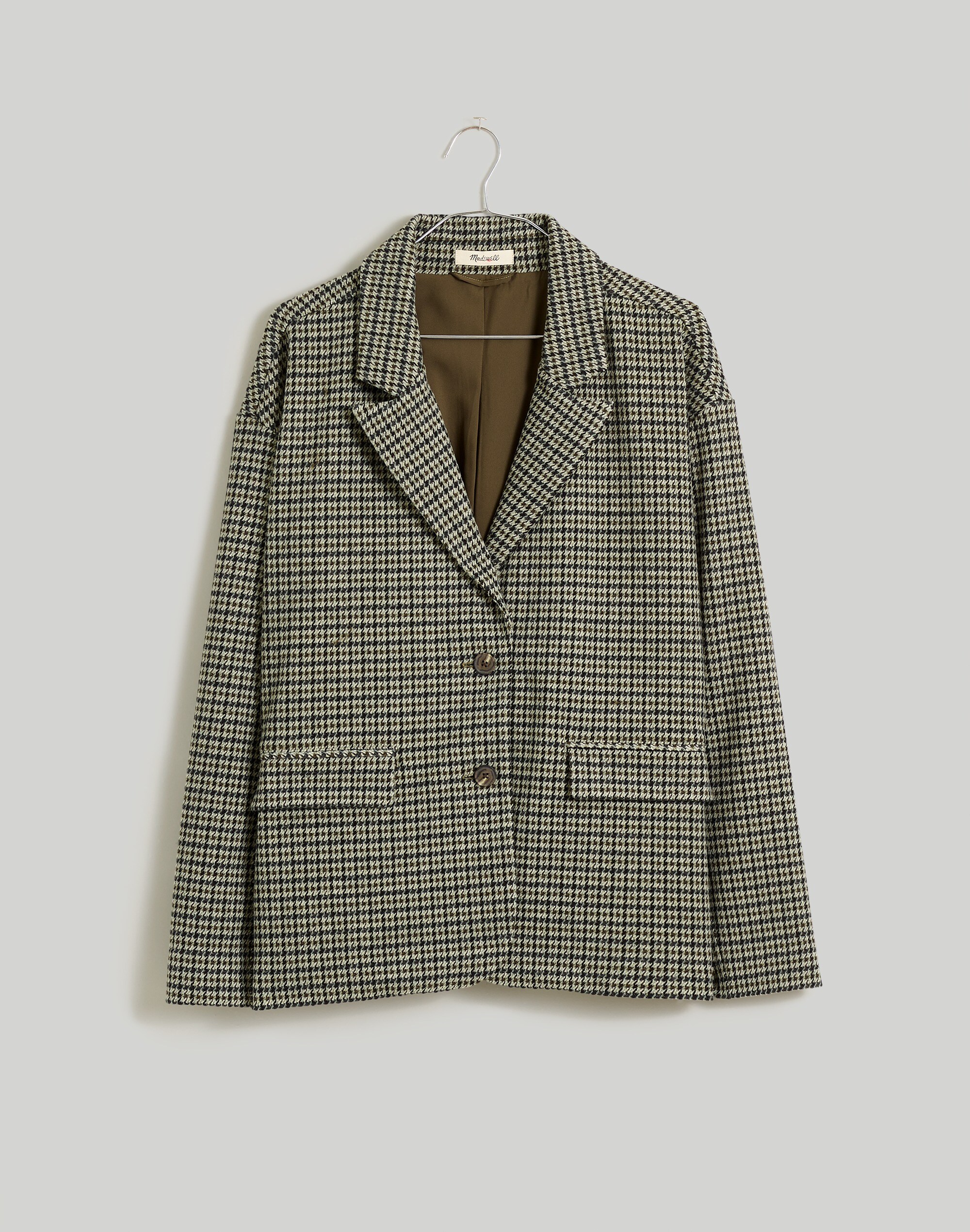 Oversized Knit Blazer in Houndstooth