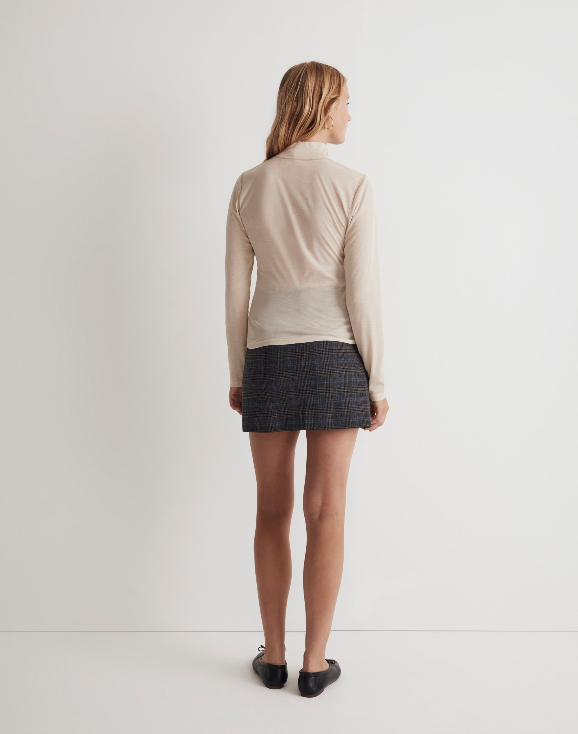 Semi-Sheer Mockneck Tee