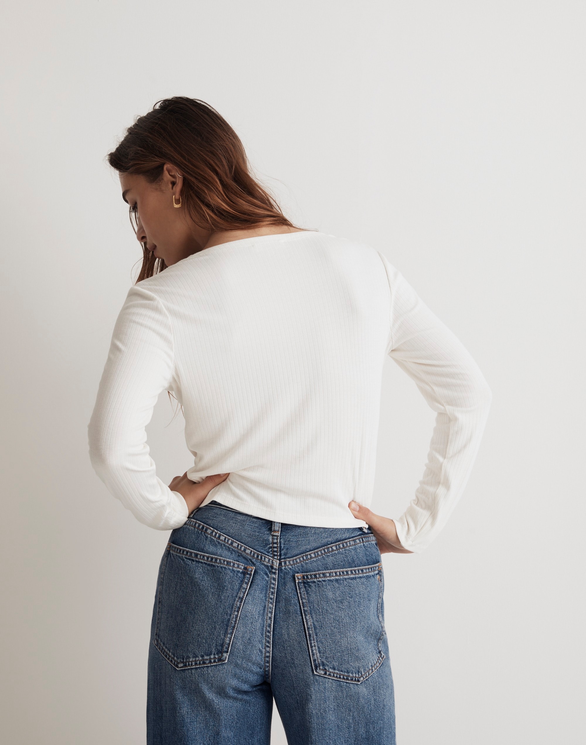 Ribbed Crewneck Cardigan