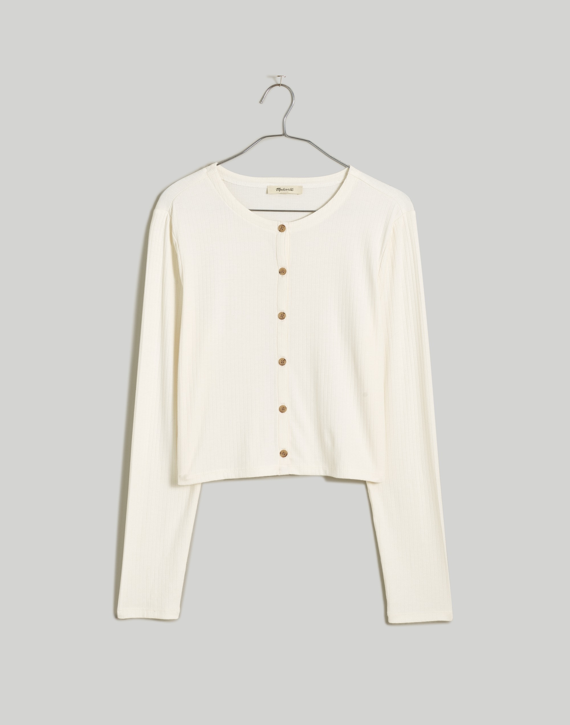 Ribbed Crewneck Cardigan