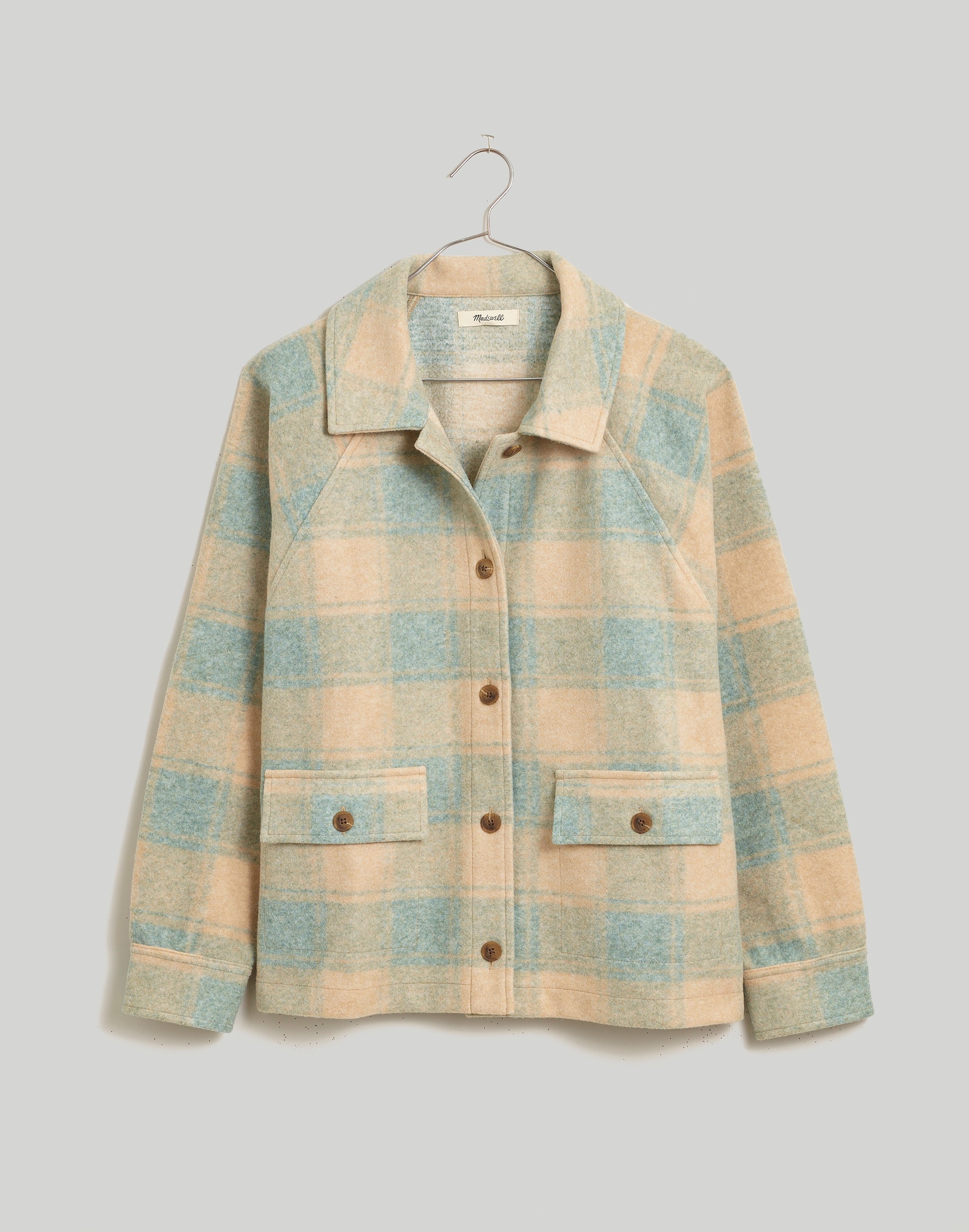 Brushed Jacquard Shirt Jacket in Plaid