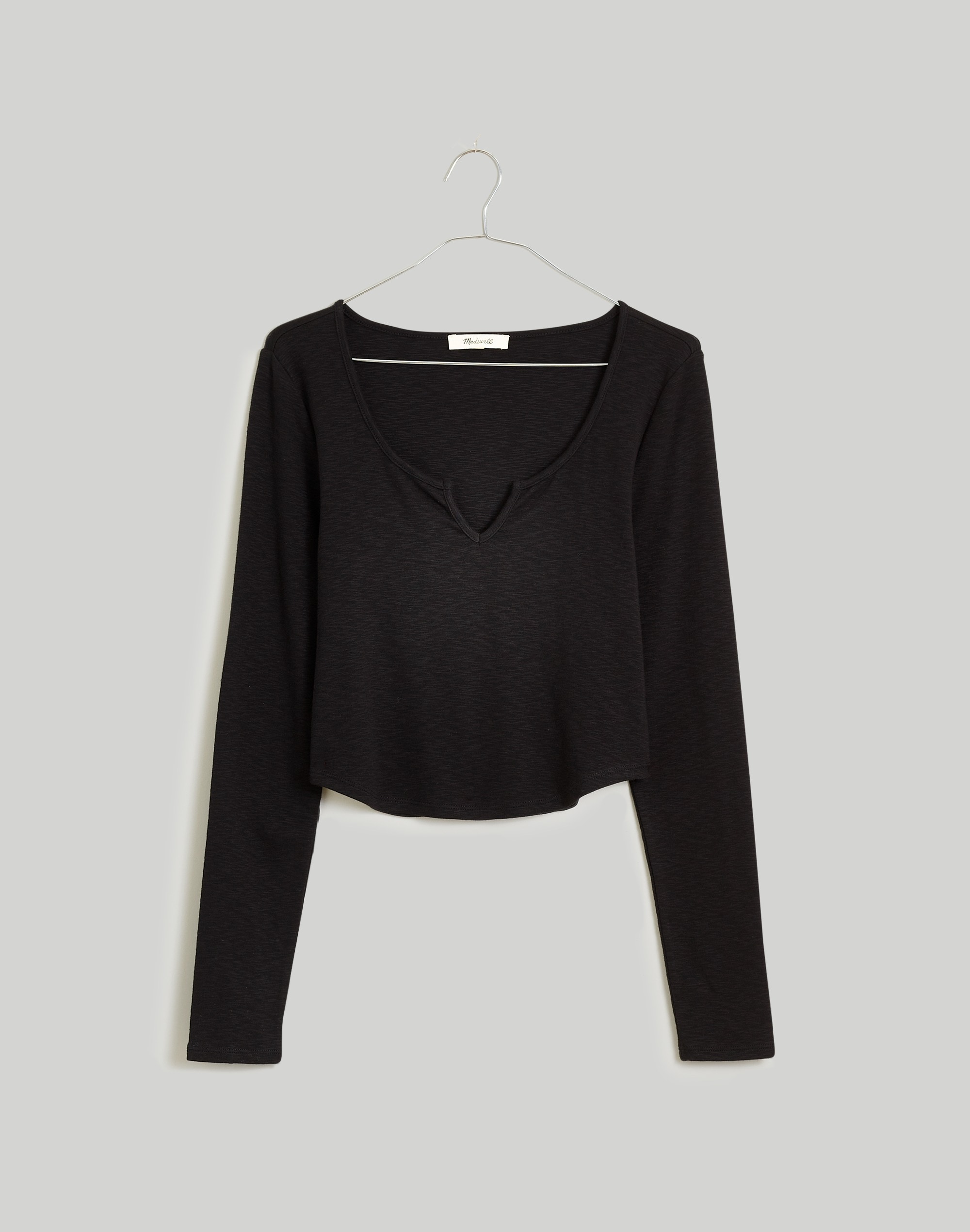 split-neck long-sleeve tee